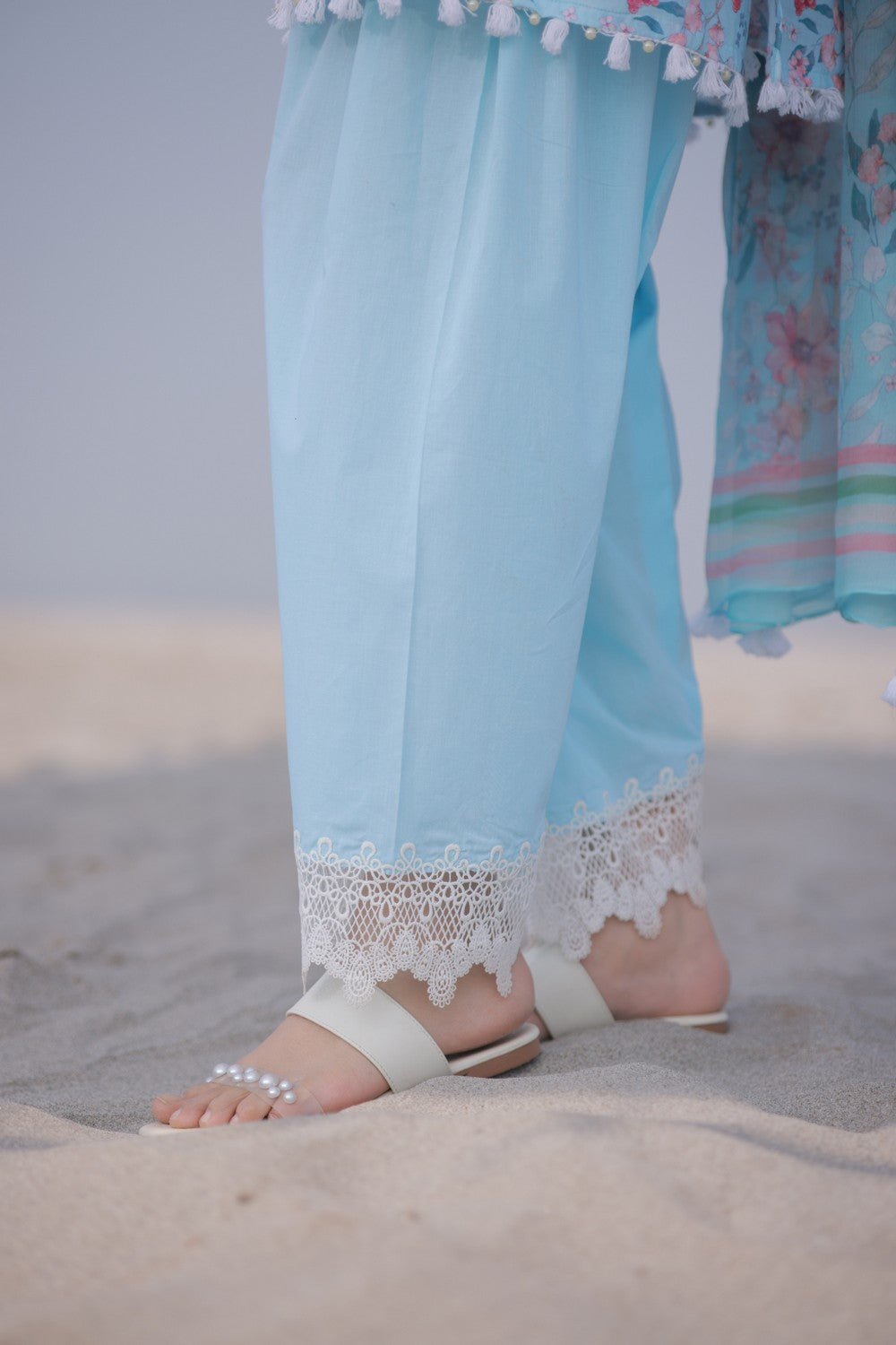 Sky Blue Printed Lawn Suit