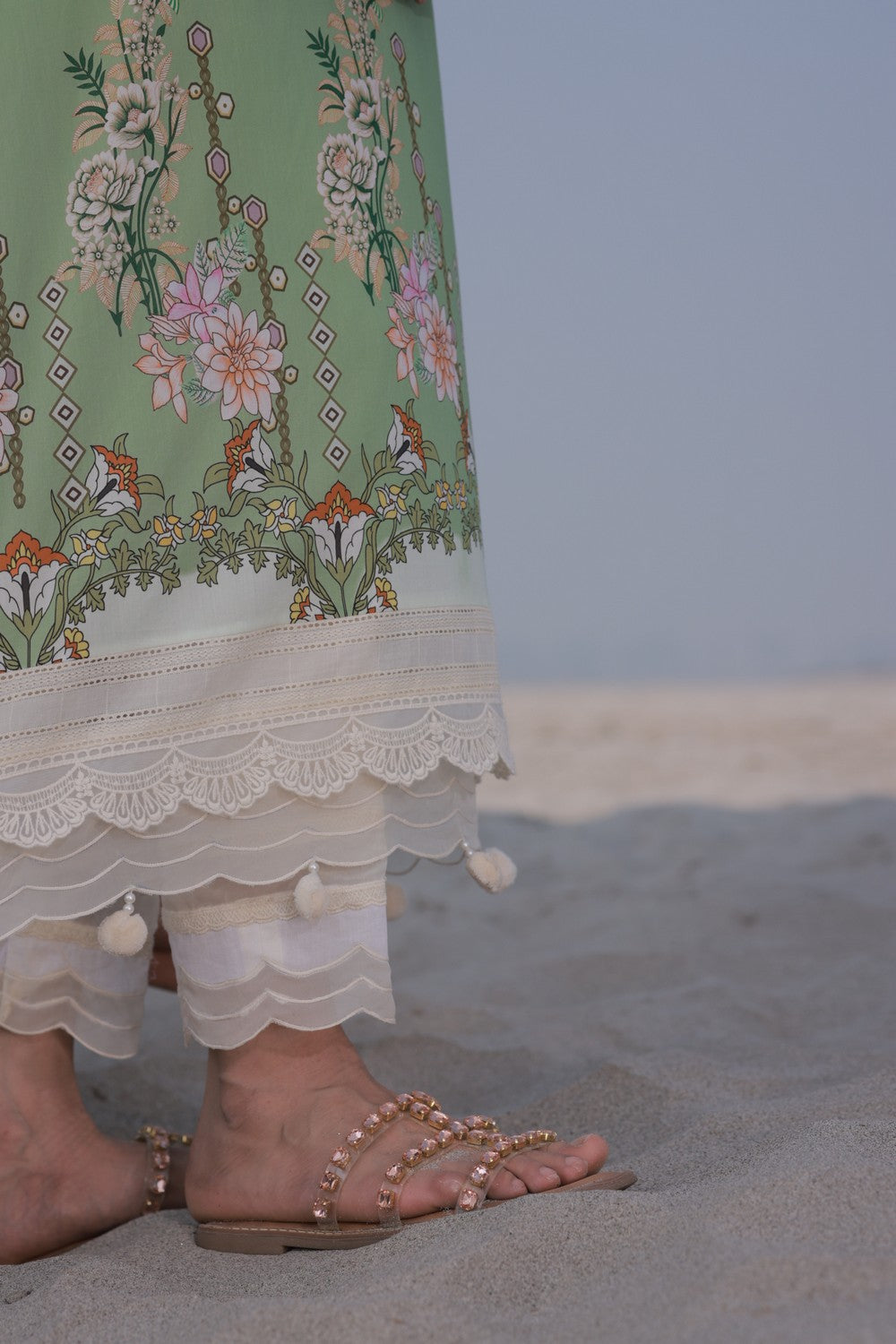 Green Printed Lawn Suit