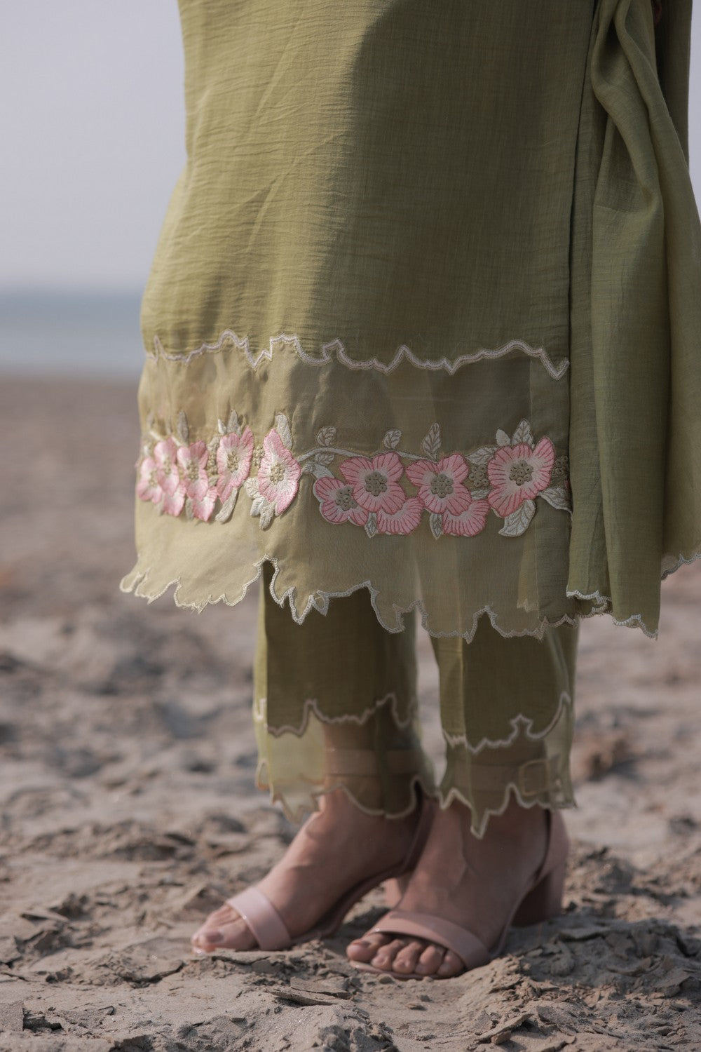 Olive Floral Suit