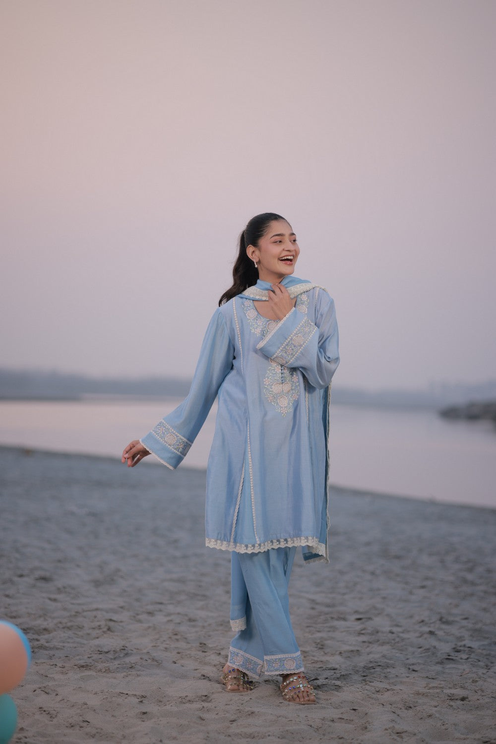 Powder Blue Kalidar Suit