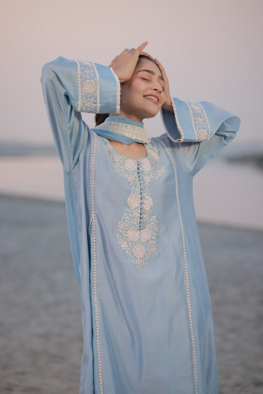 Powder Blue Kalidar Suit