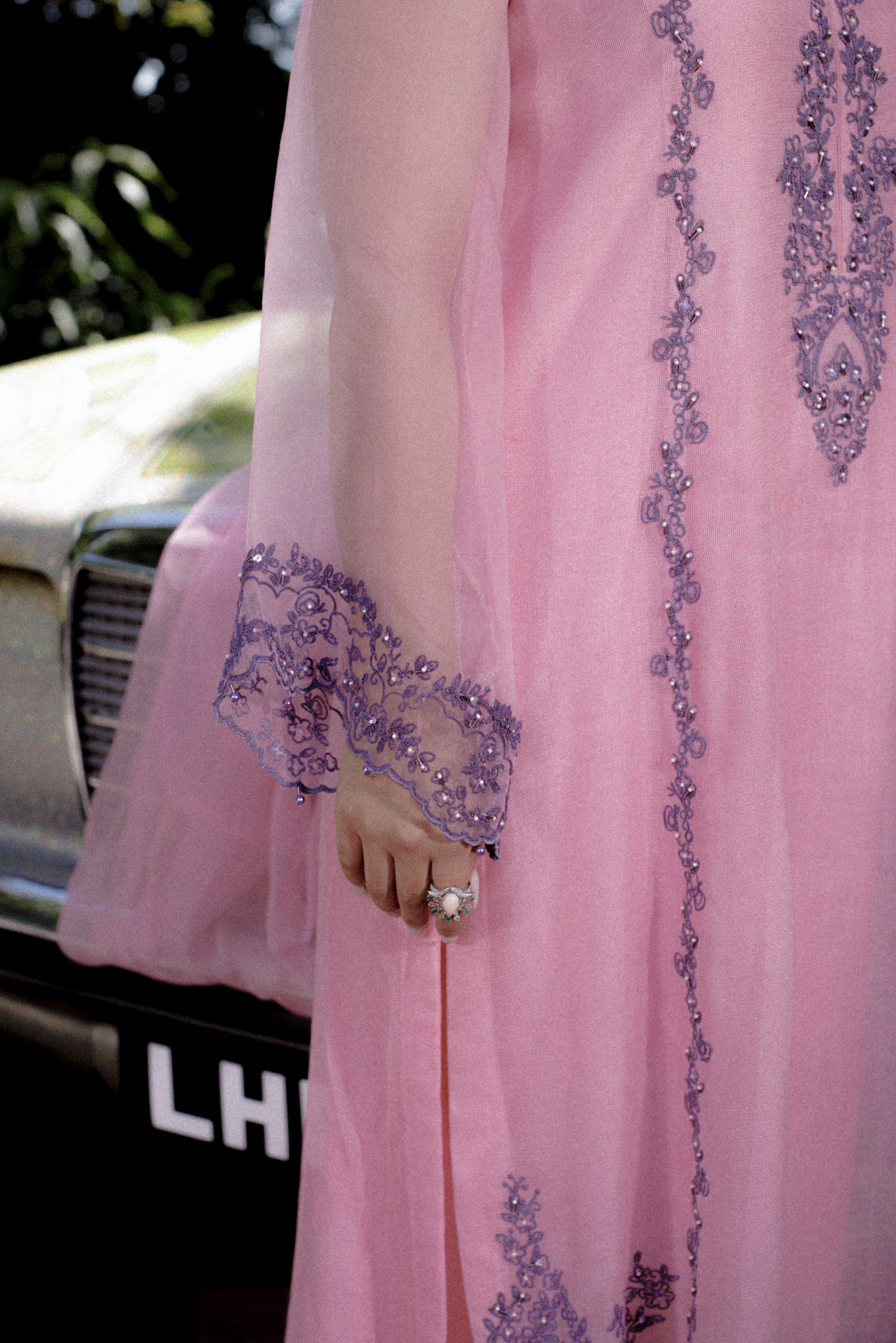 Pink Cotton Net Shirt with Dupatta