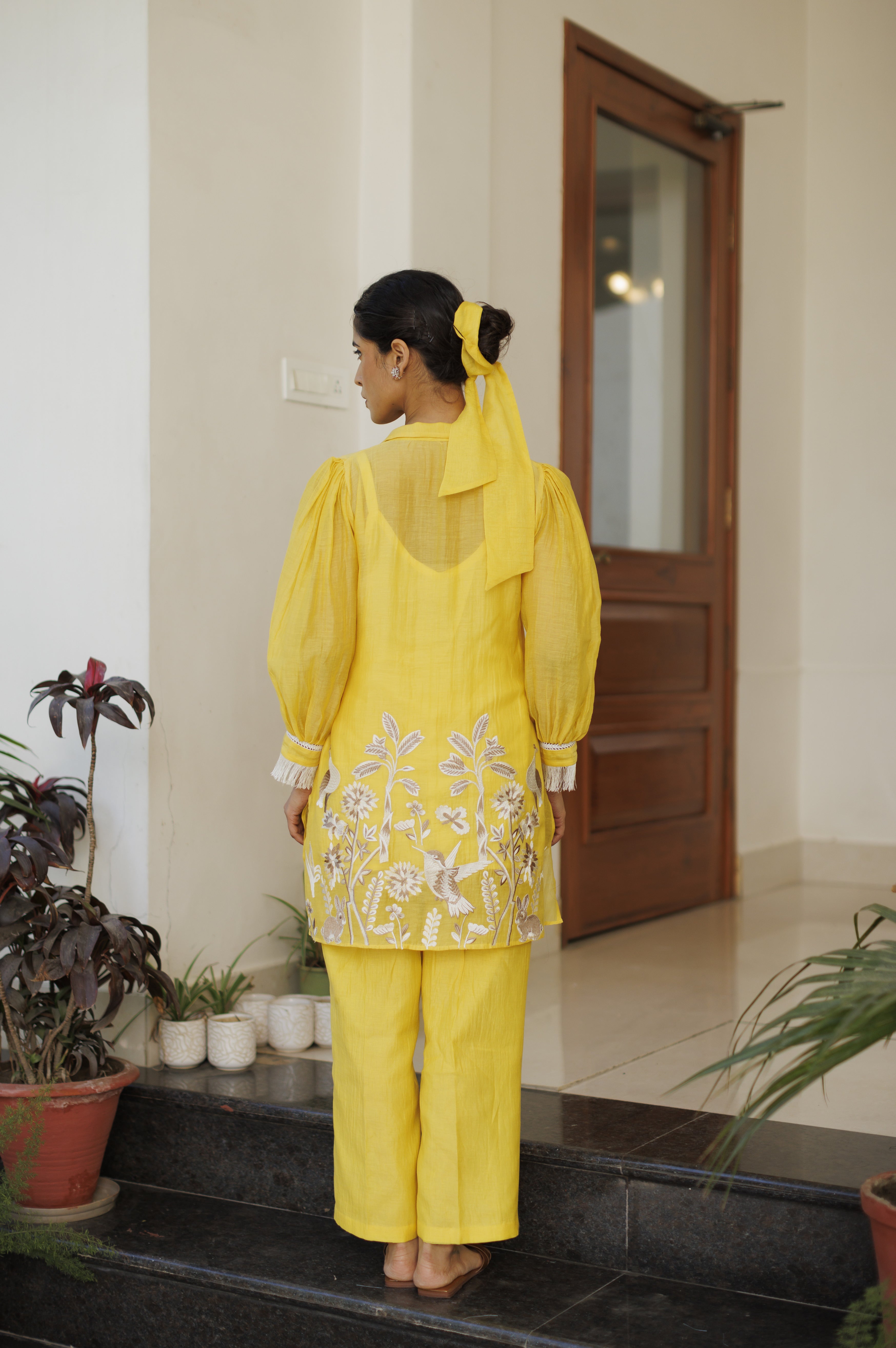Yellow Embroidered Co-ord Set