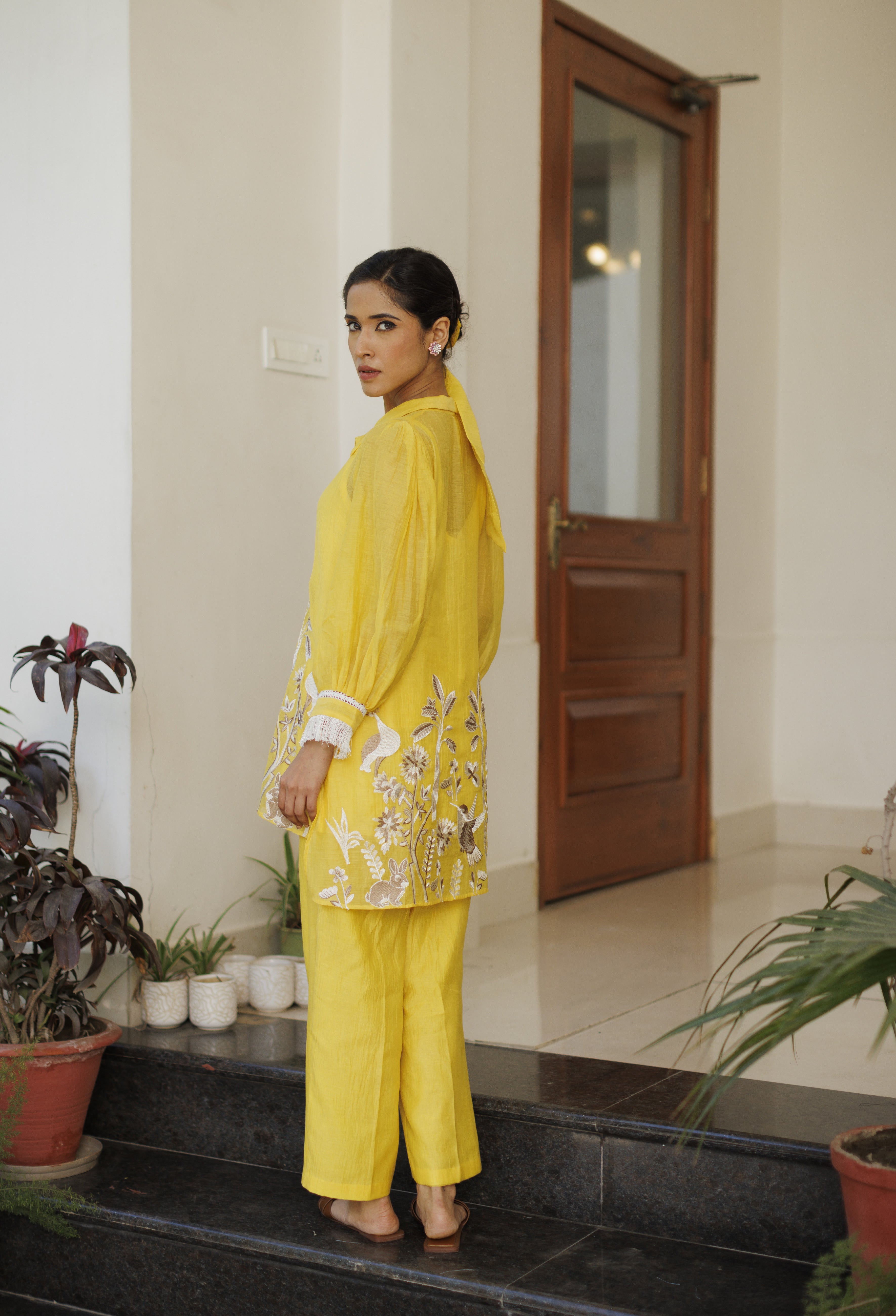 Yellow Embroidered Co-ord Set