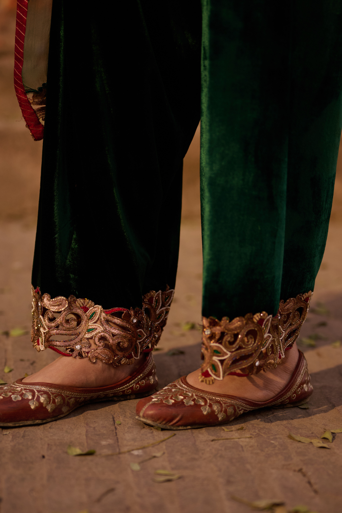 Green Choga with Farshi Shalwar
