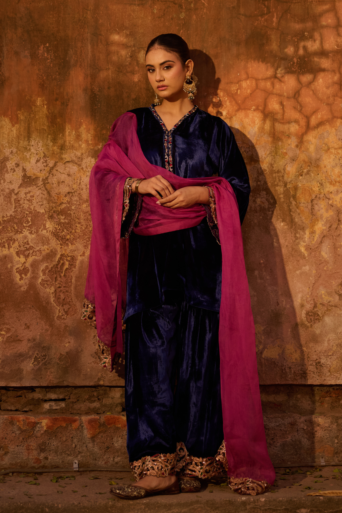 Royal Blue Choga with Farshi Shalwar