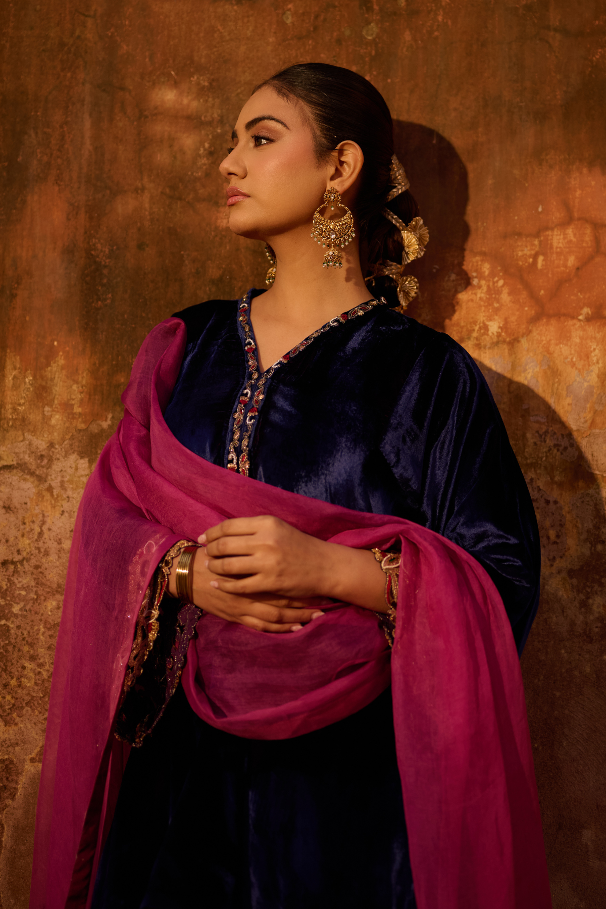 Royal Blue Choga with Farshi Shalwar