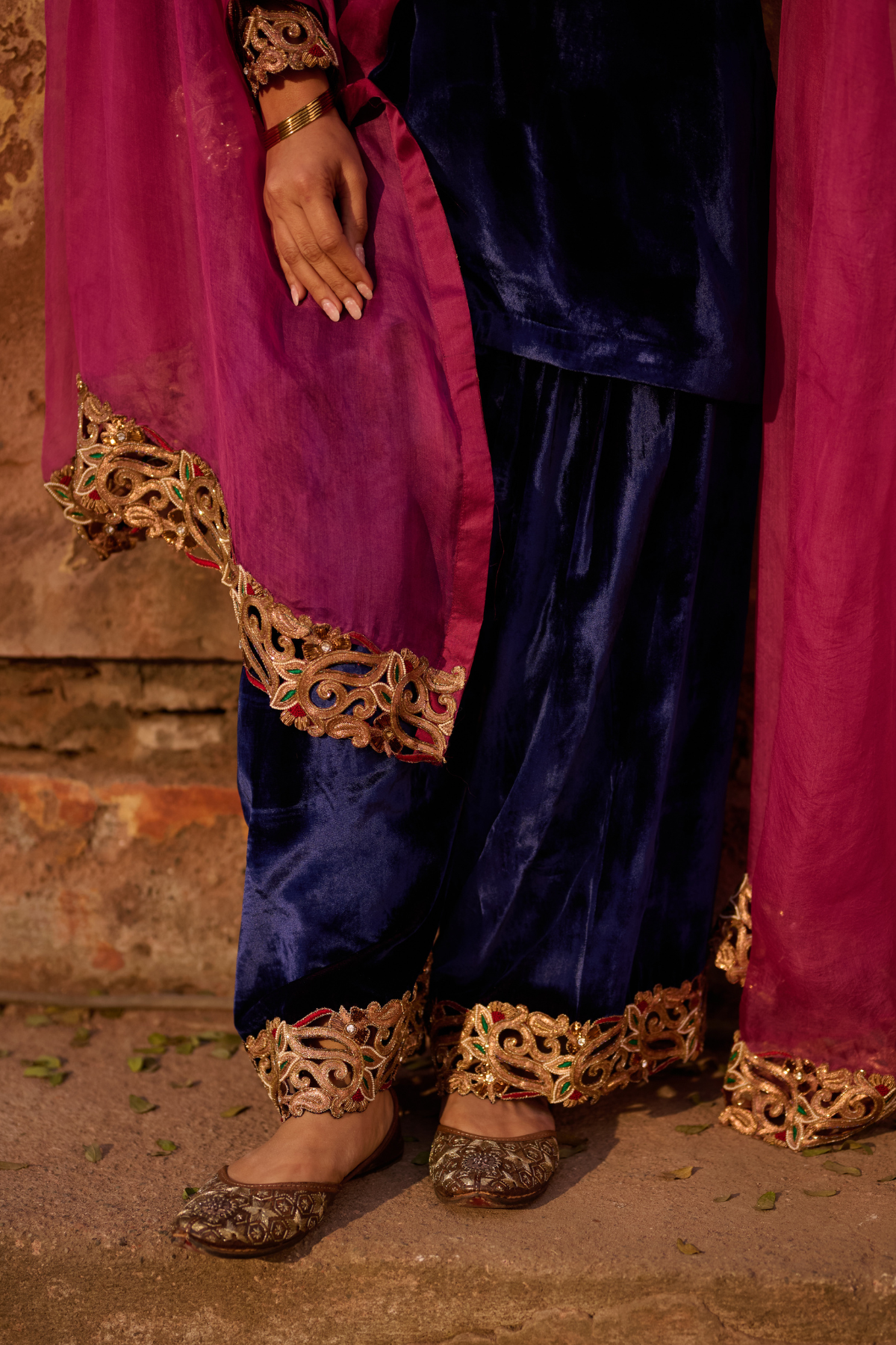 Royal Blue Choga with Farshi Shalwar