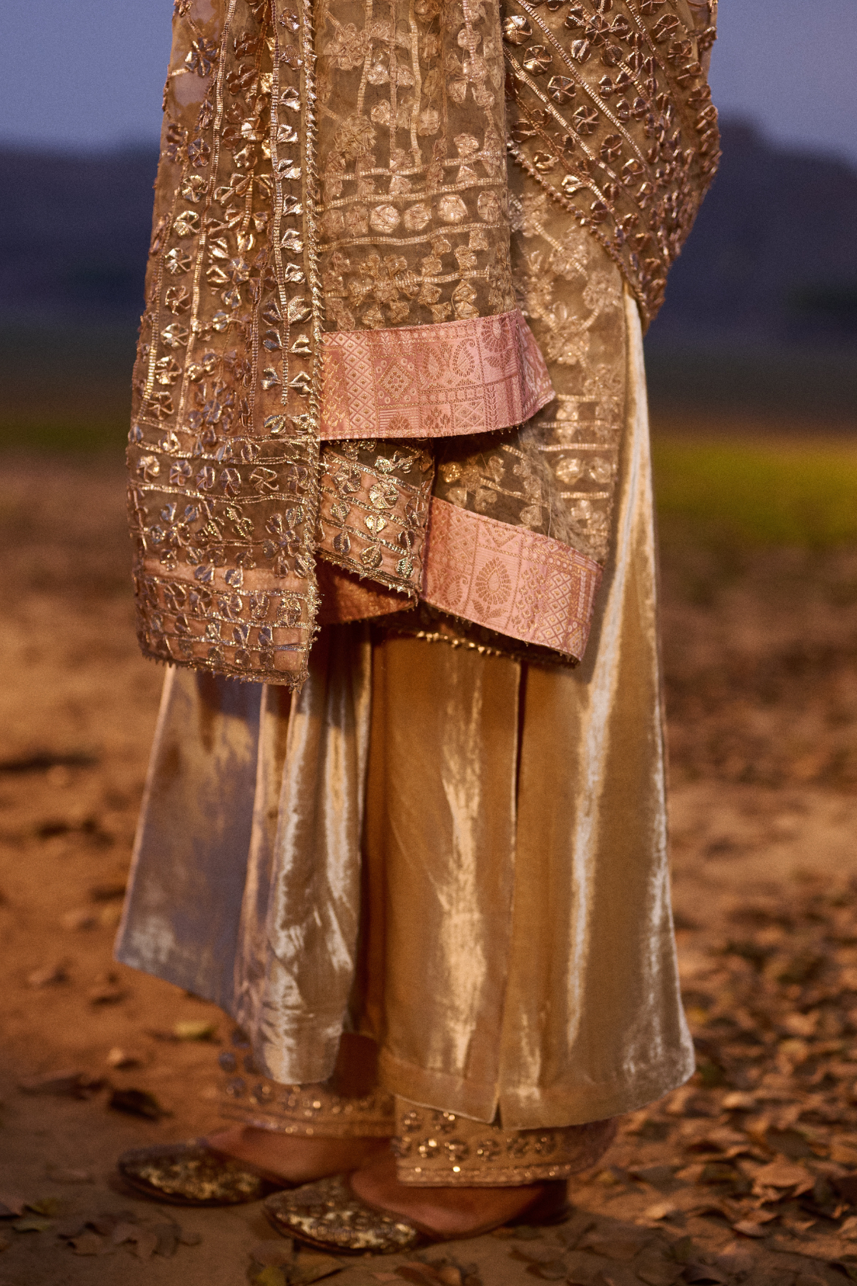 Beige Gota Patti Suit