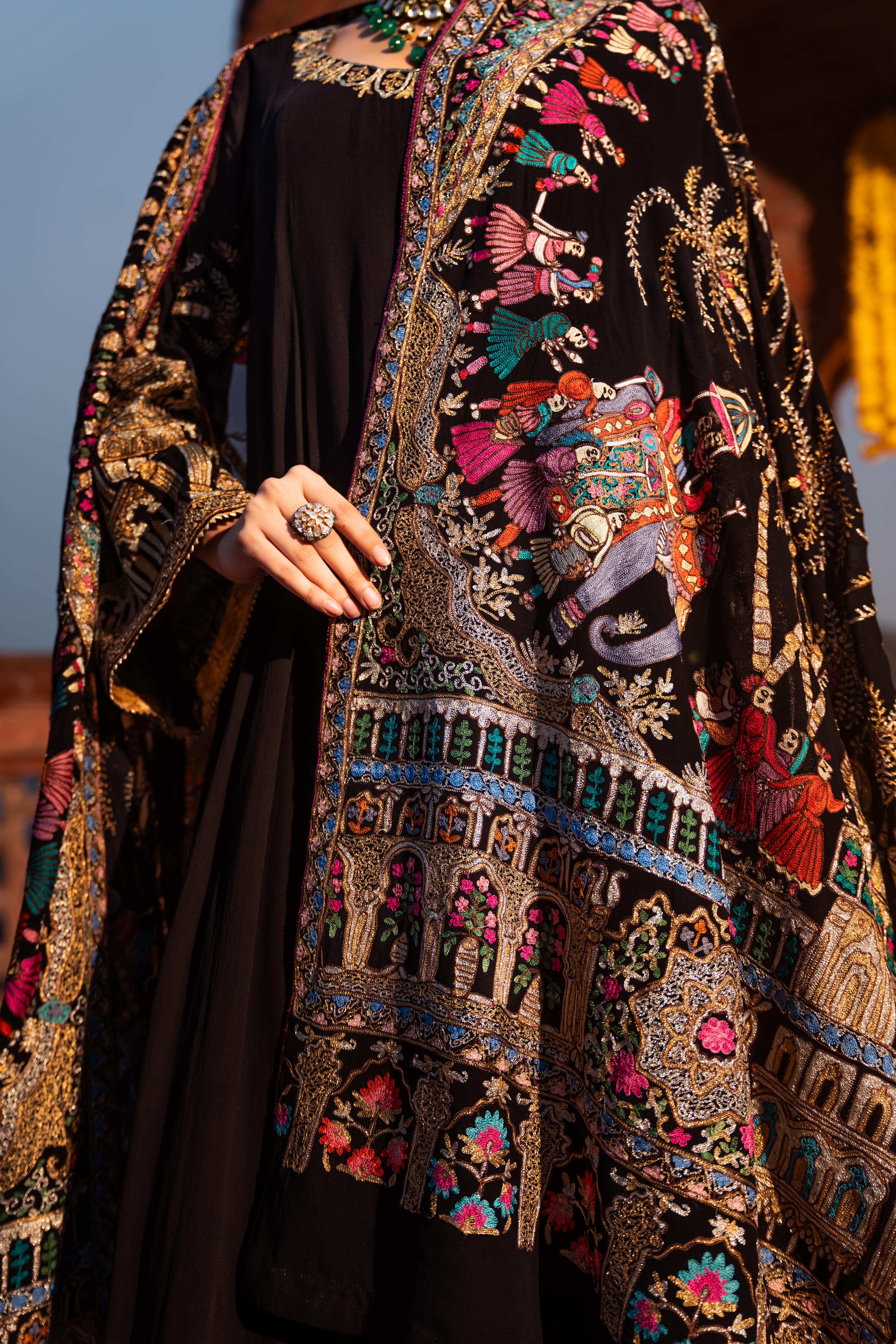 Sassi - Black Anarkali with Odhni