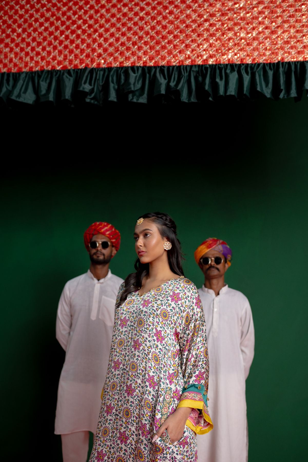 White Printed Kurta Set