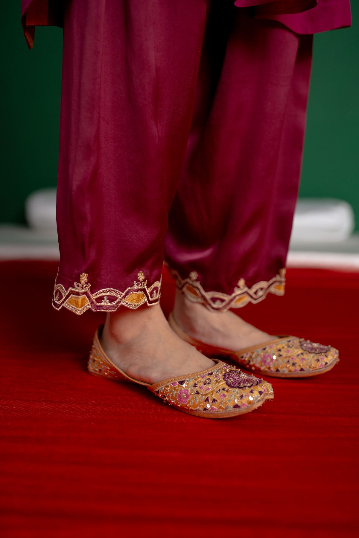 Plum Printed Kurta Set