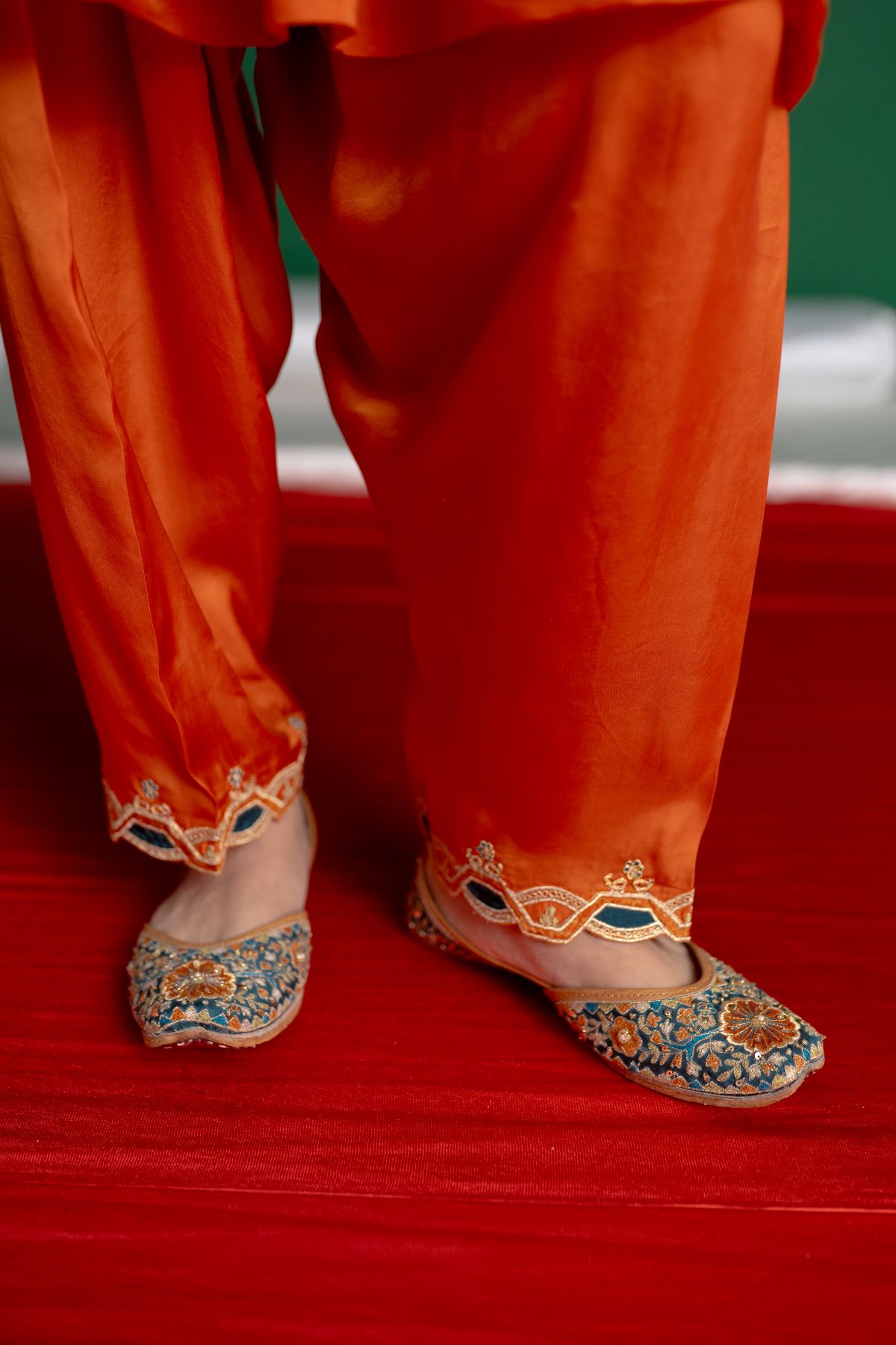 Orange Printed Kurta Set