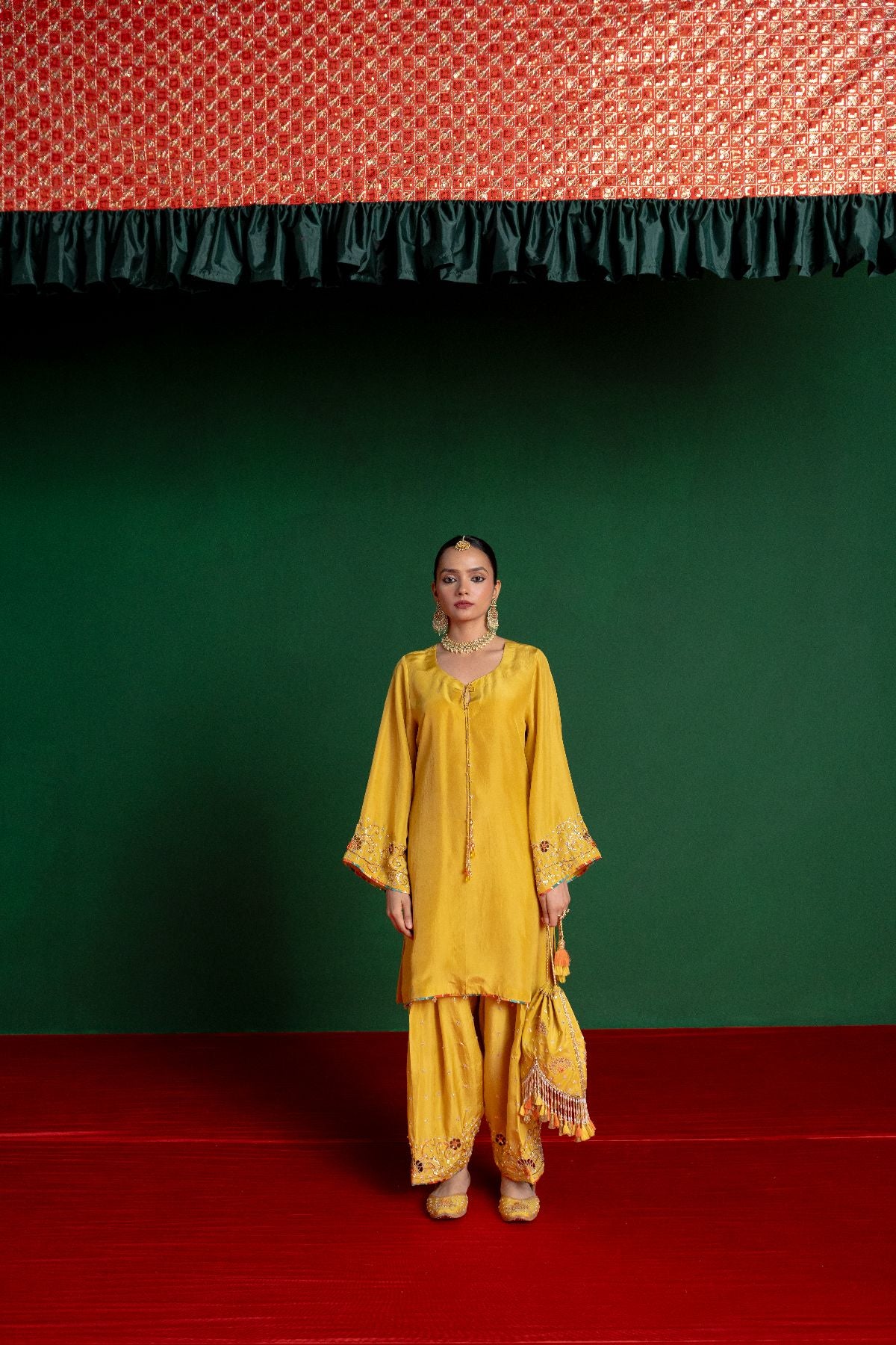 Yellow Farshi Salwar Suit