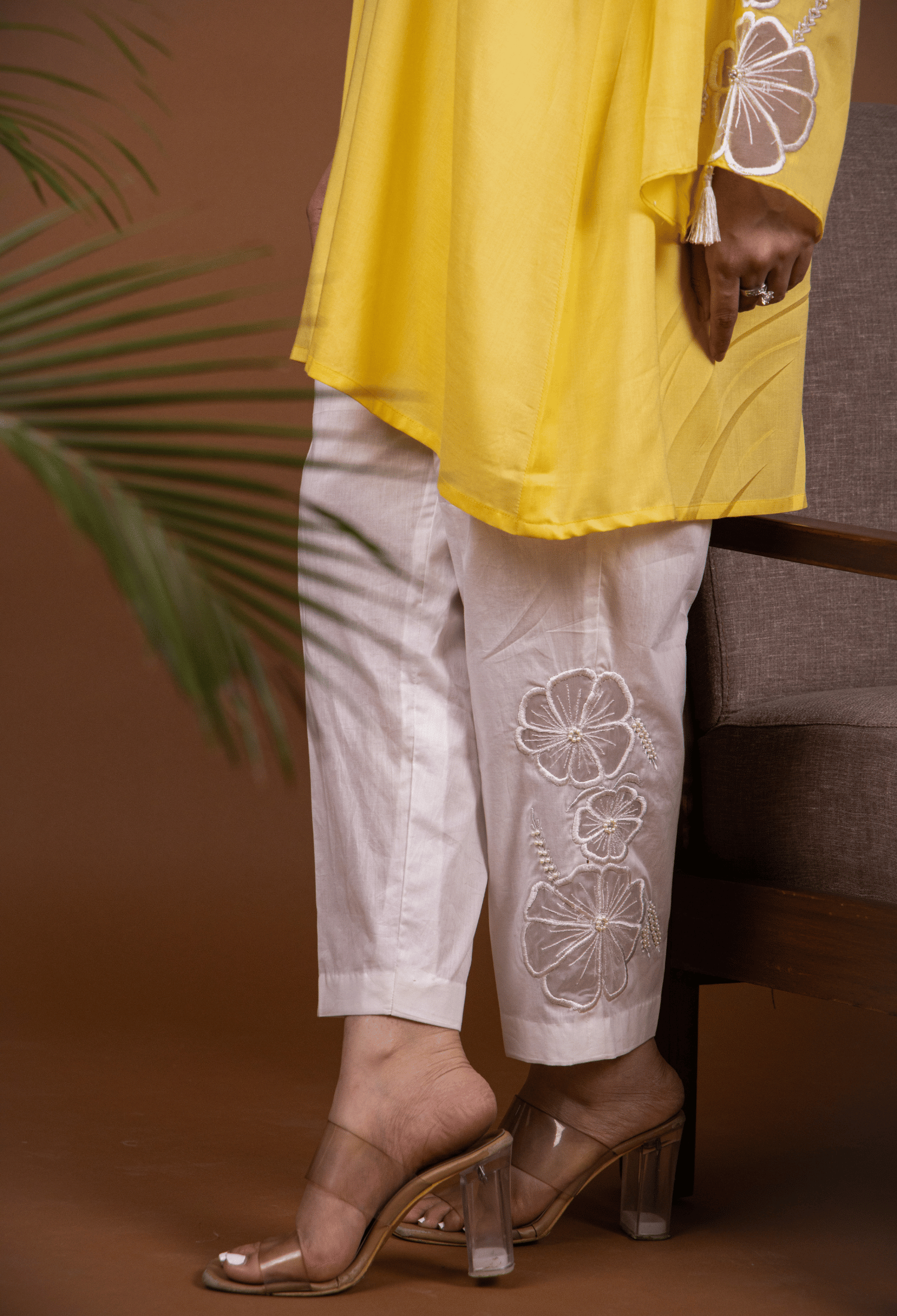 Floral Lawn Co-ord Set - Yellow