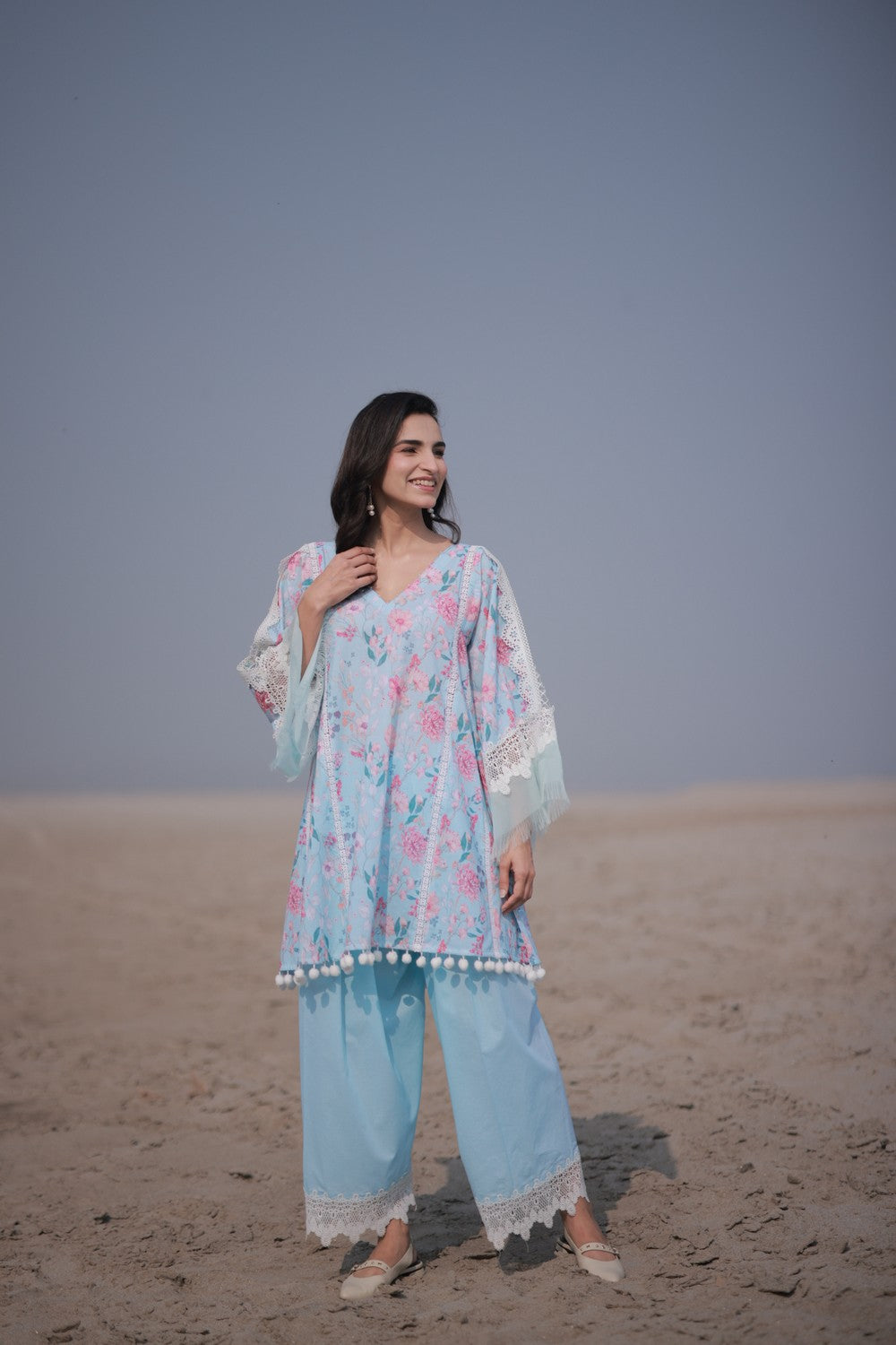 Blue & Pink Kurta Suit