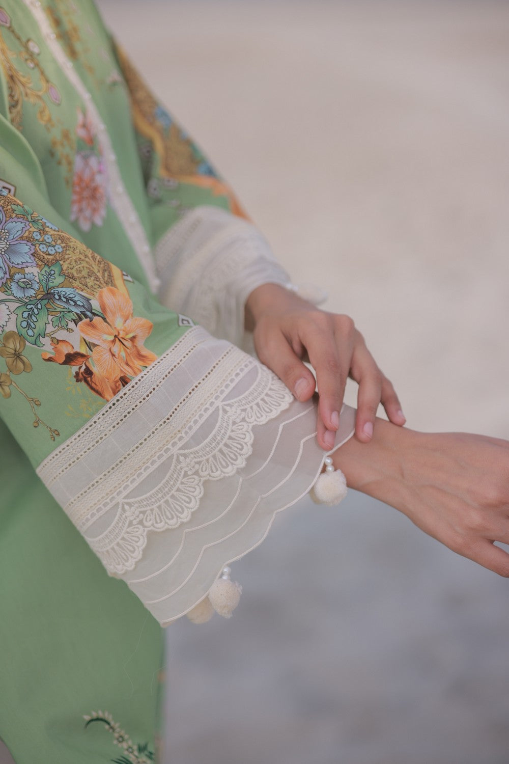 Green Printed Lawn Suit