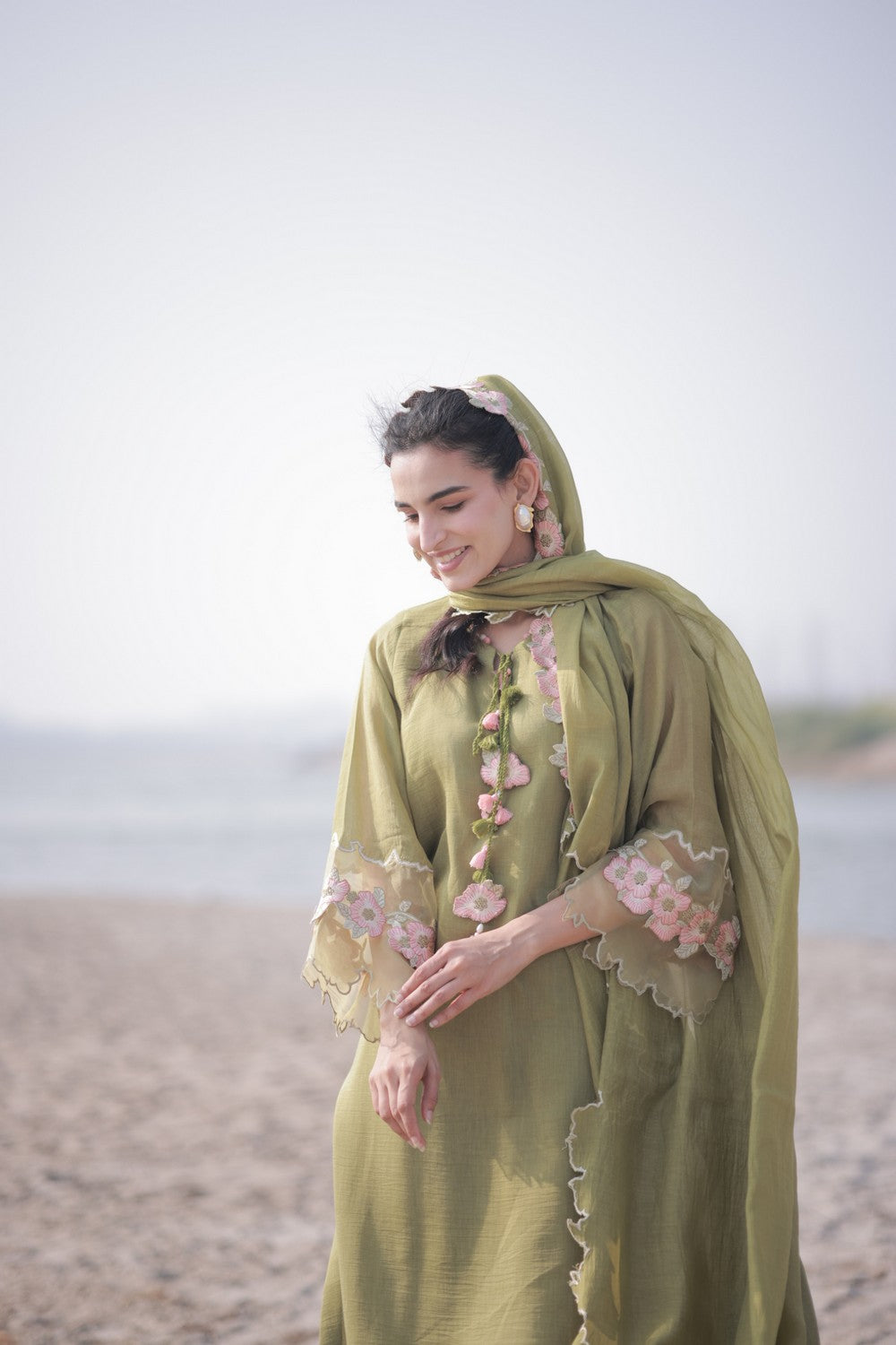 Olive Floral Suit
