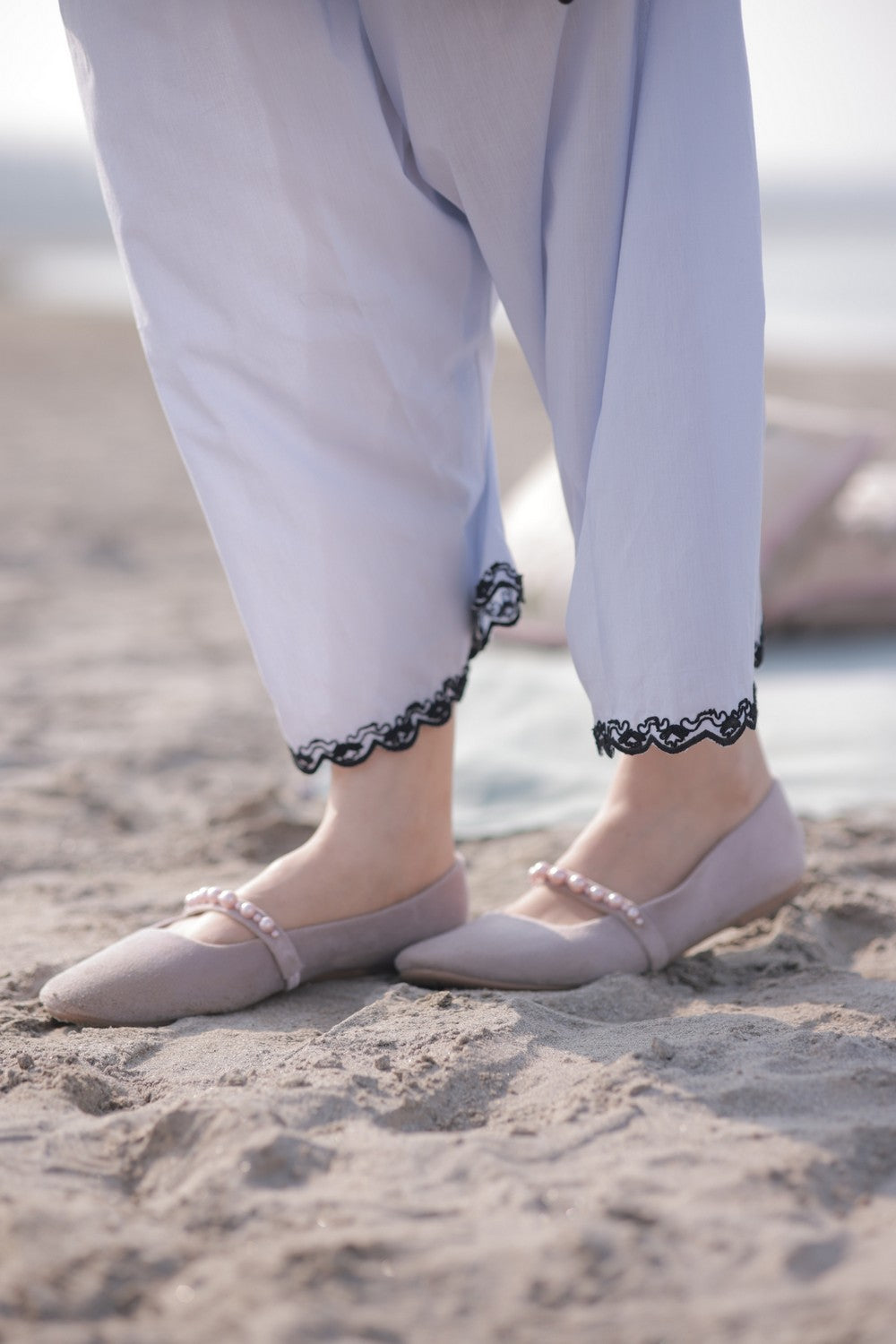 Lavender Blue Cotton Net Suit