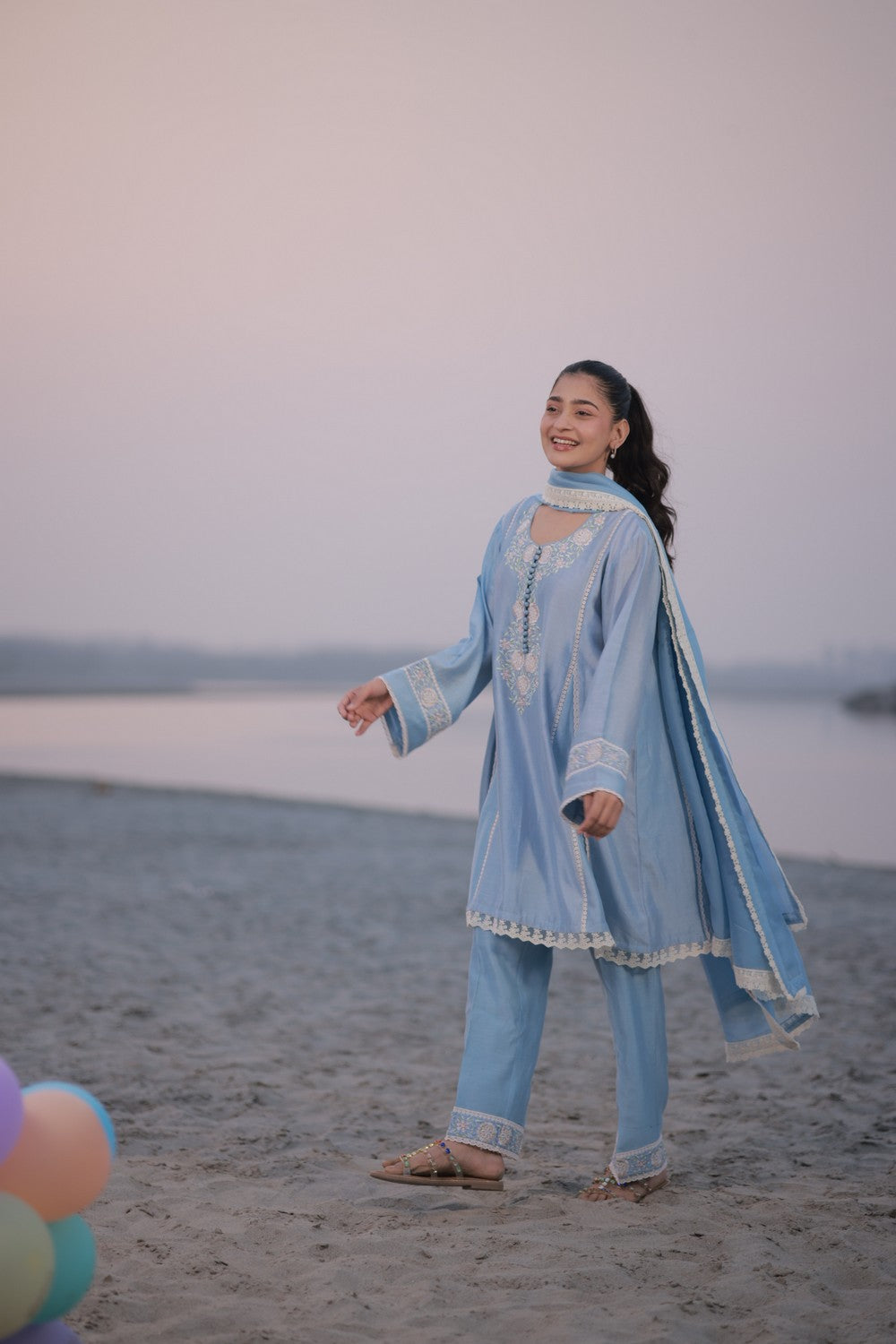 Powder Blue Kalidar Suit