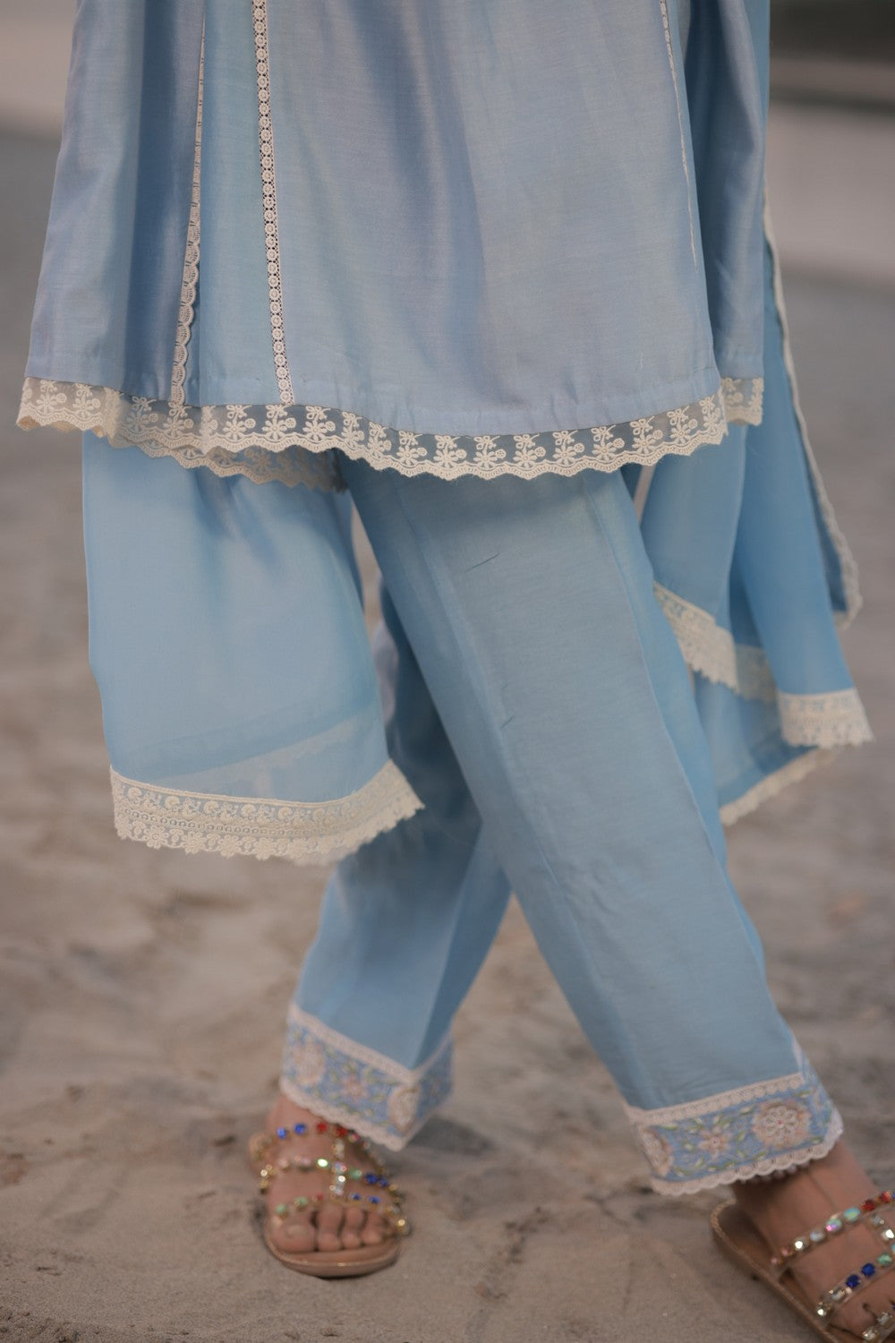 Powder Blue Kalidar Suit