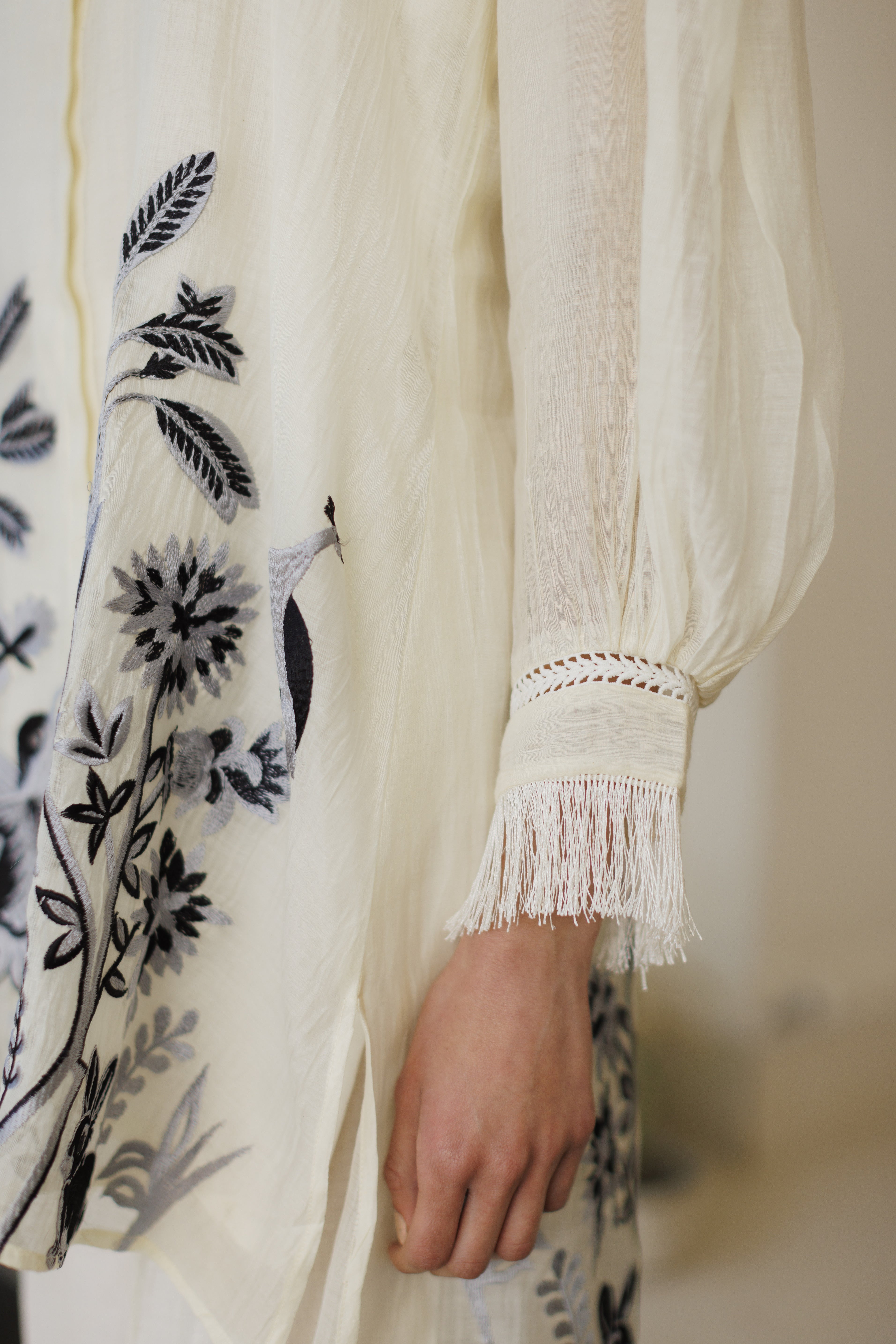 Off White Embroidered Co-ord Set