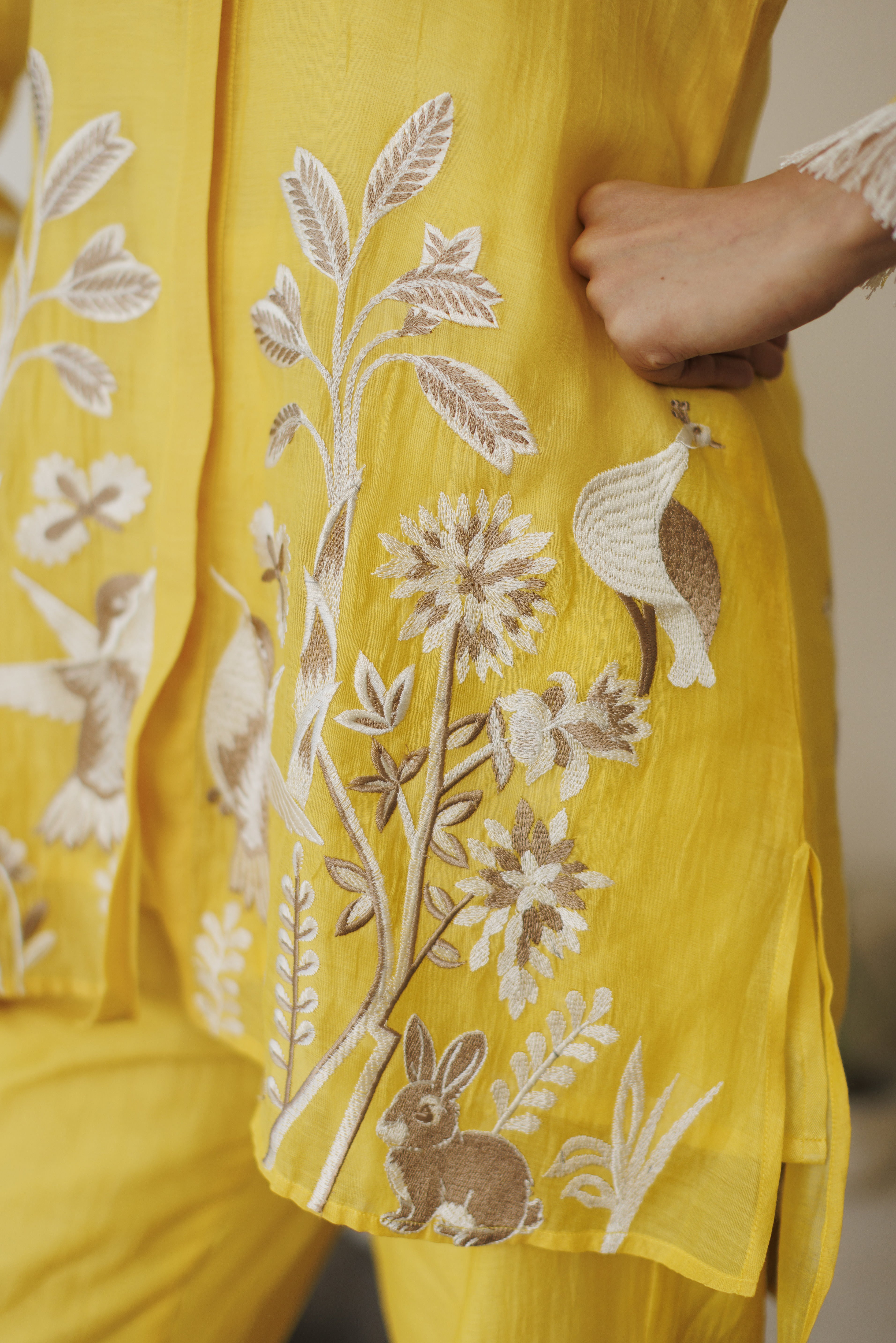 Yellow Embroidered Co-ord Set