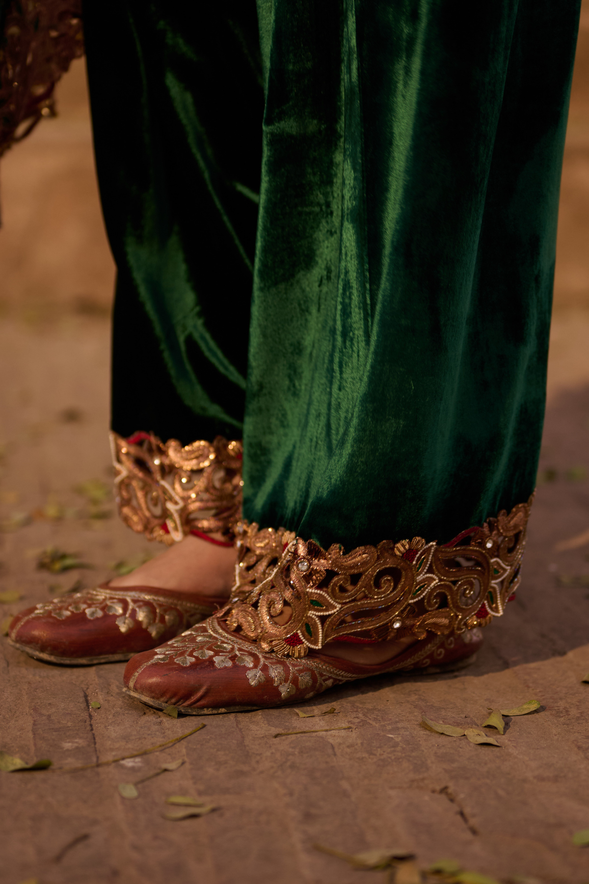 Green Choga with Farshi Shalwar
