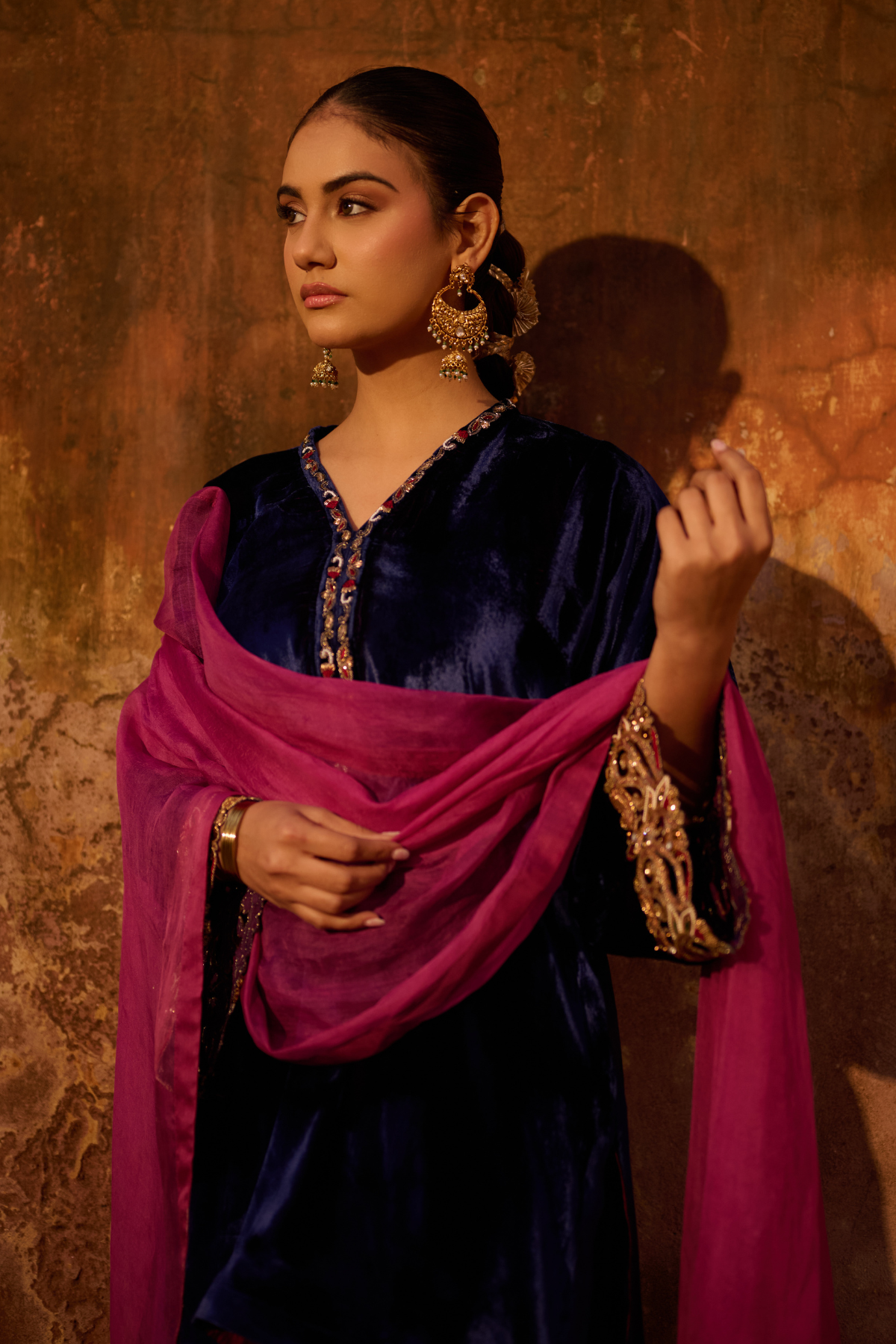 Royal Blue Choga with Farshi Shalwar