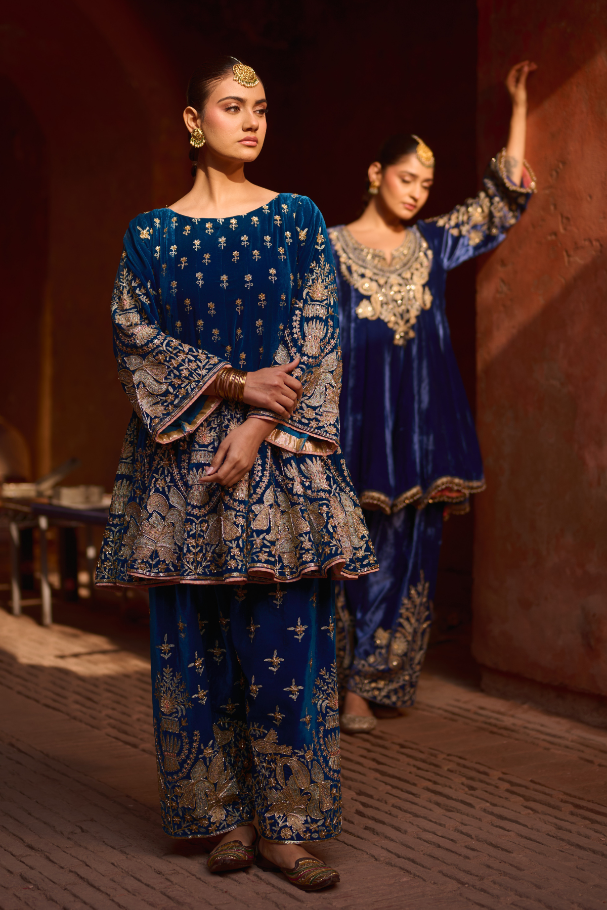 PEACOCK BLUE SHORT ANARKALI