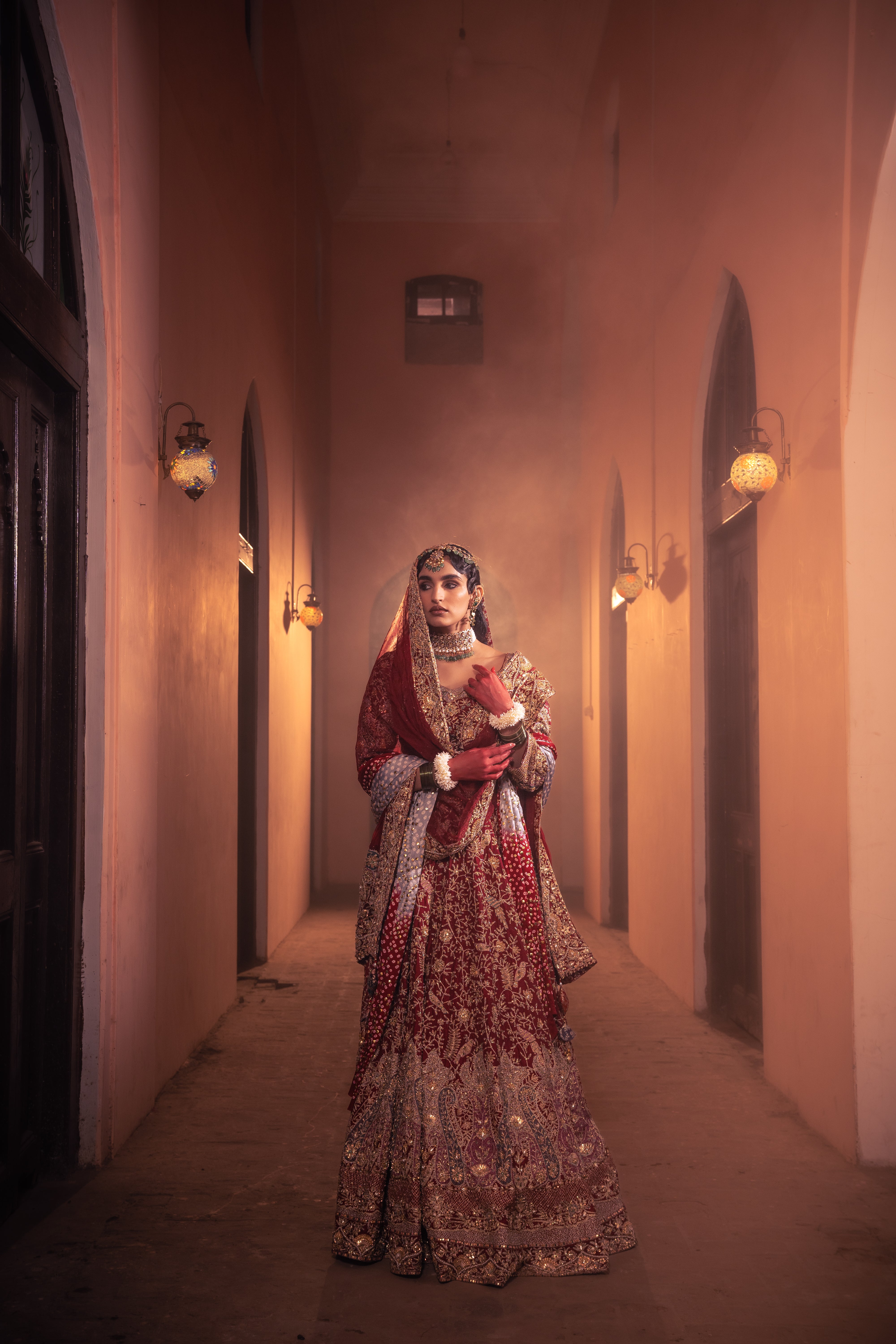 Sahiba - Deep Red Lehenga