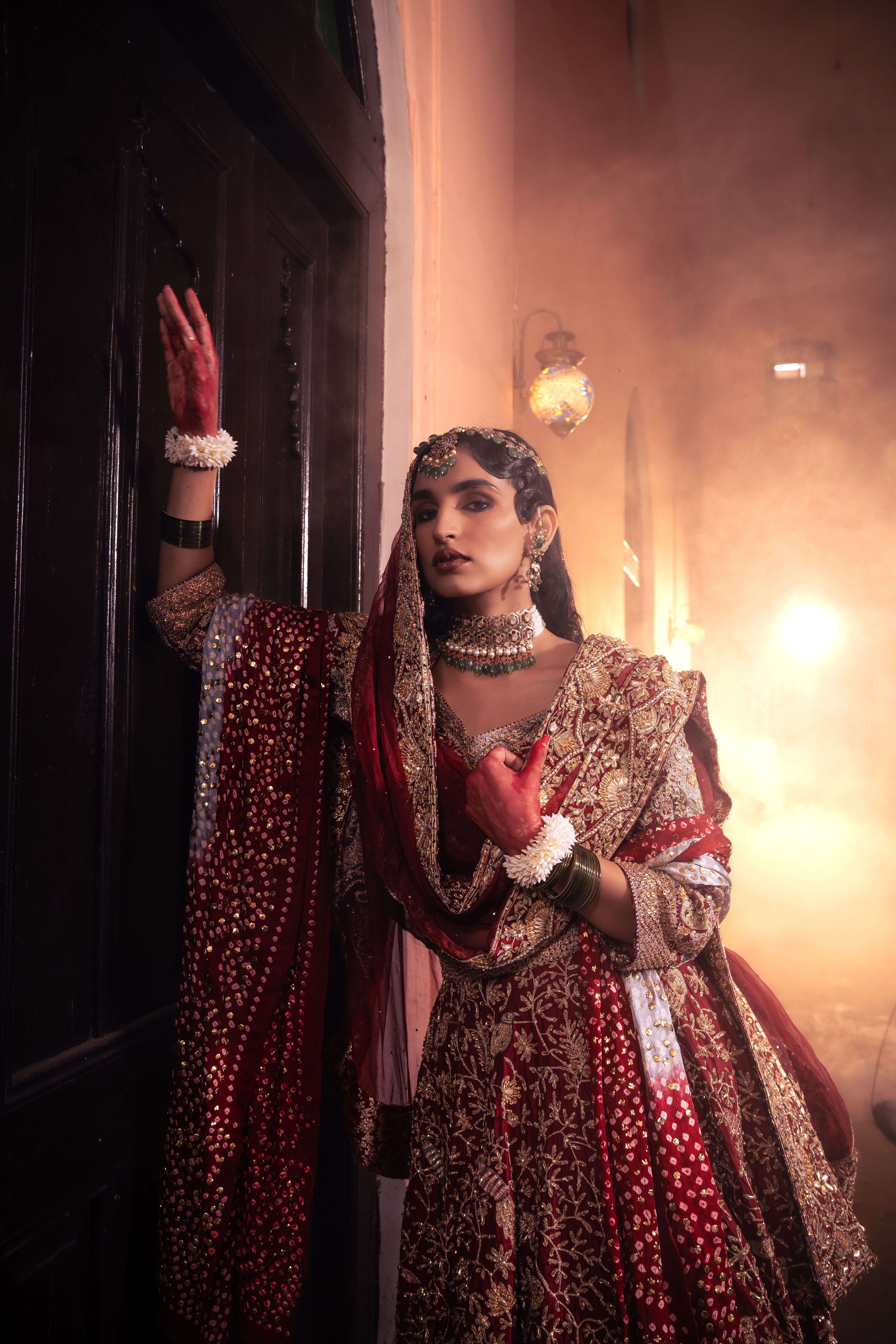 Sahiba - Deep Red Lehenga