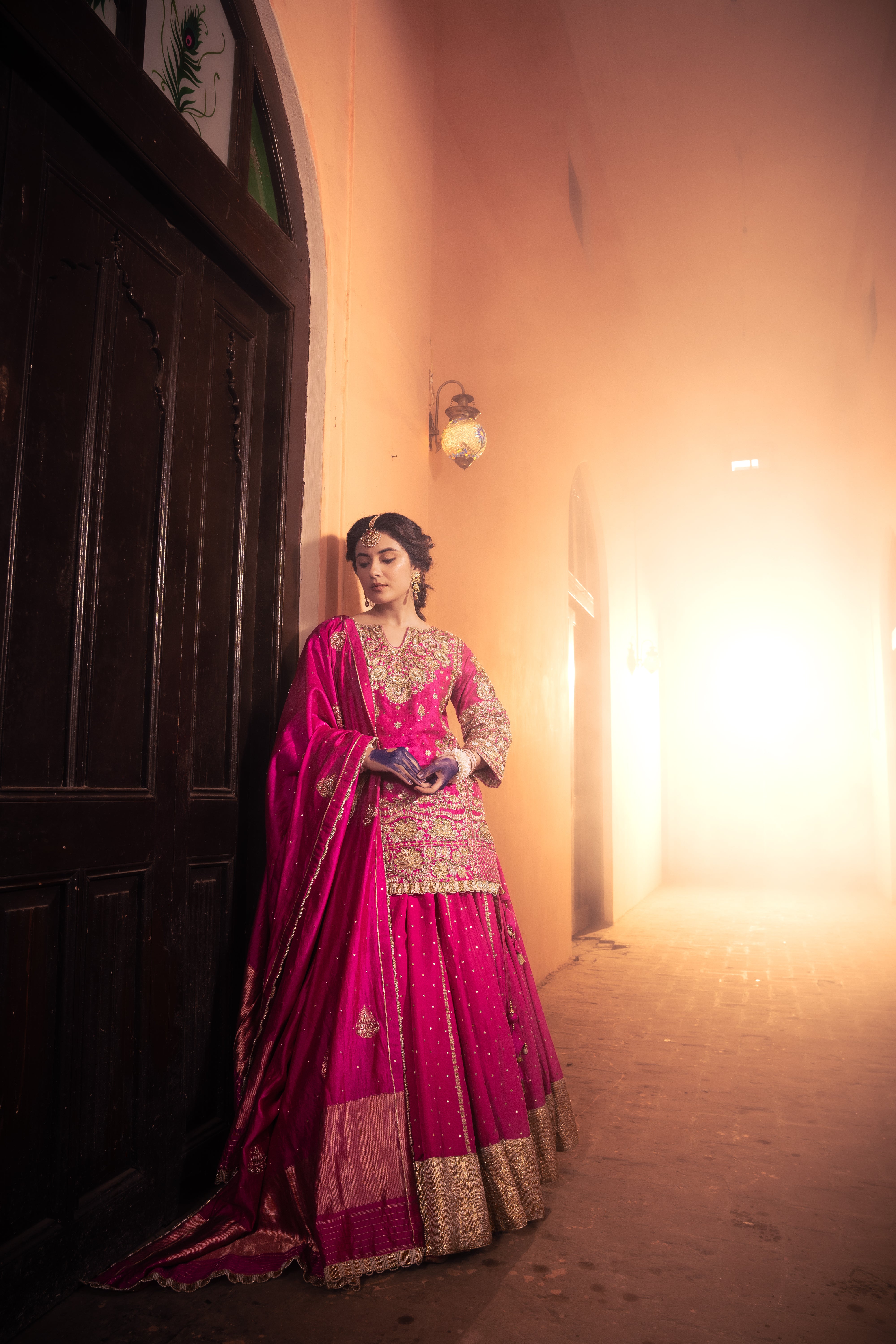 Heer - Rani Pink kurti Lehenga