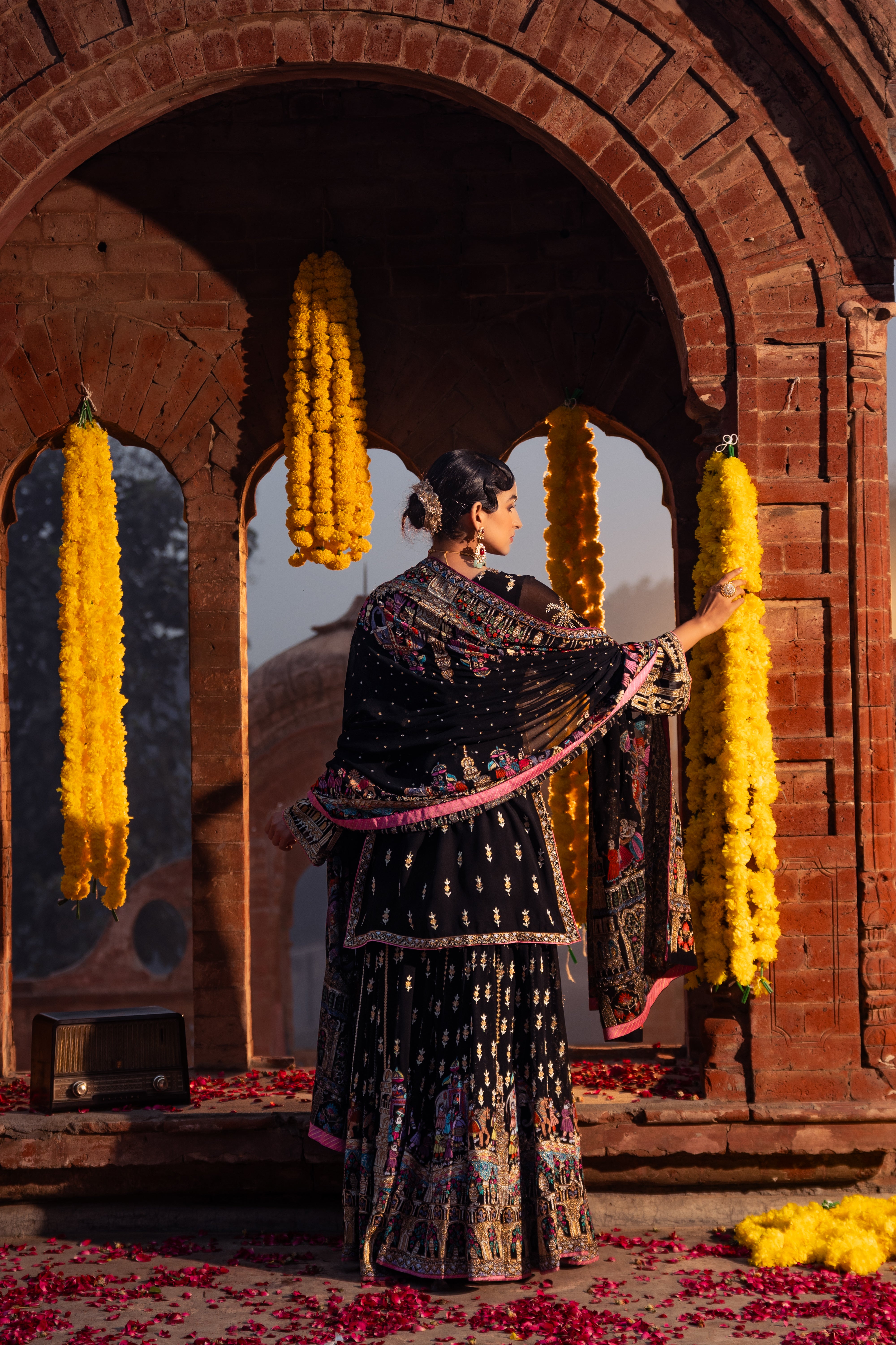 Sahiba - Black Aari Sharara Set