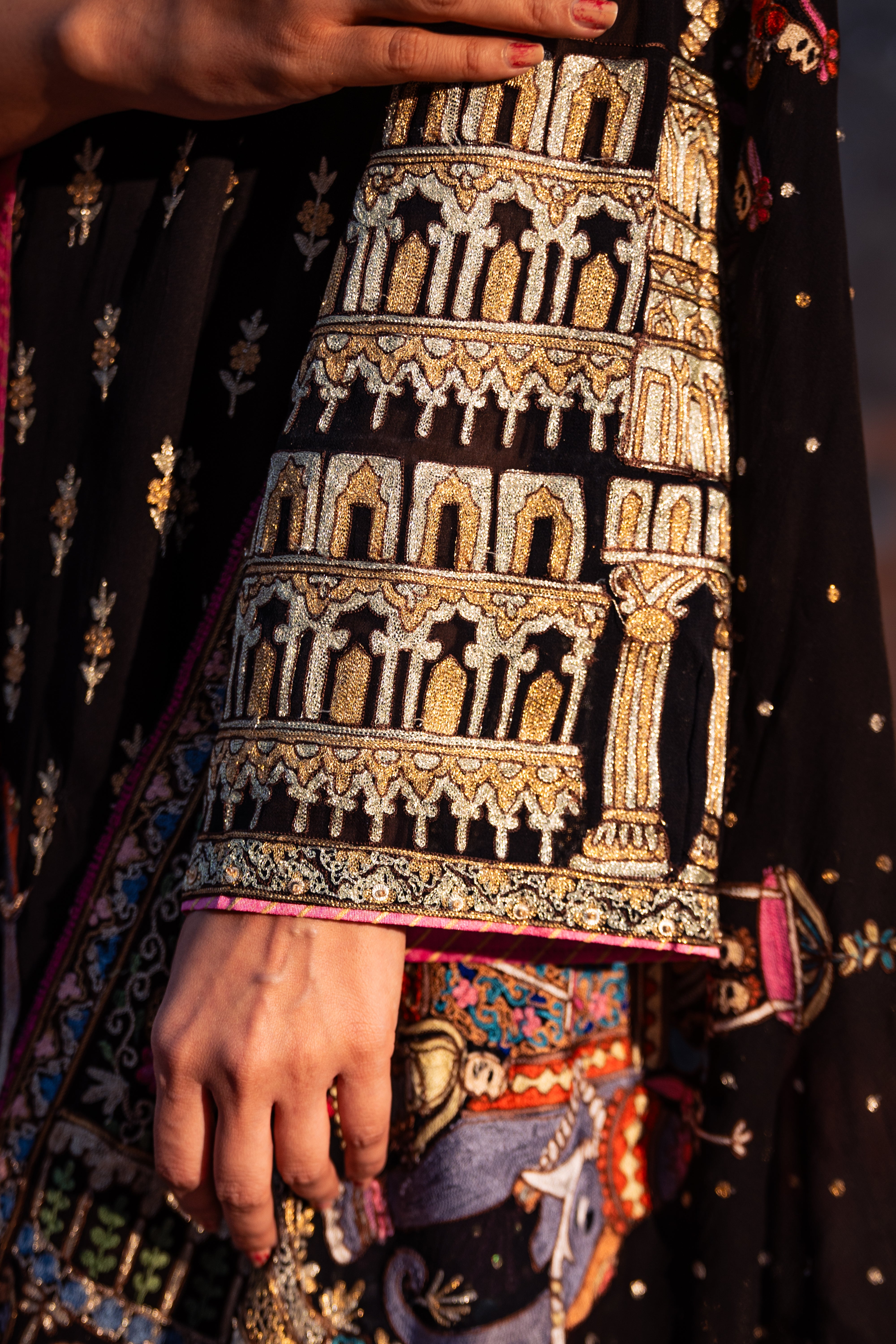 Sahiba - Black Aari Sharara Set