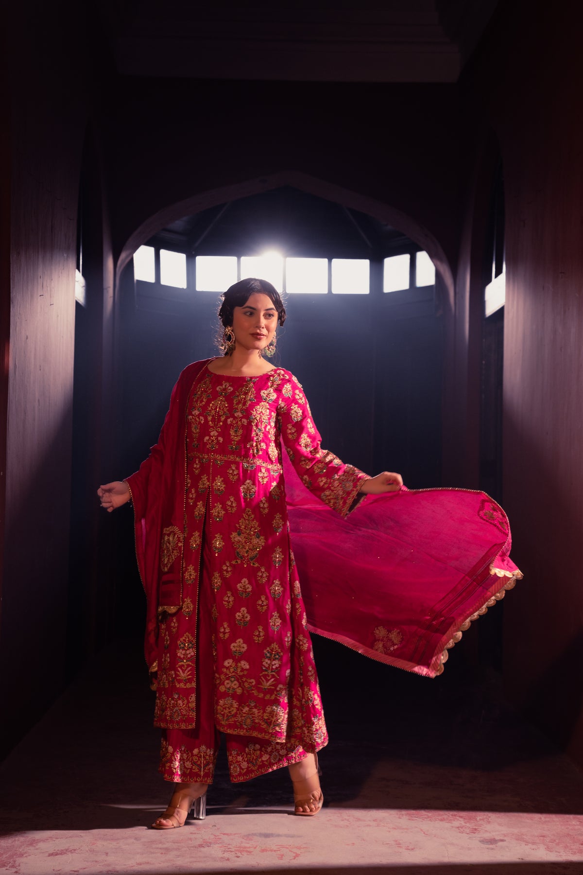 Heer Rani Heer - Centre Cut Rani Pink Set