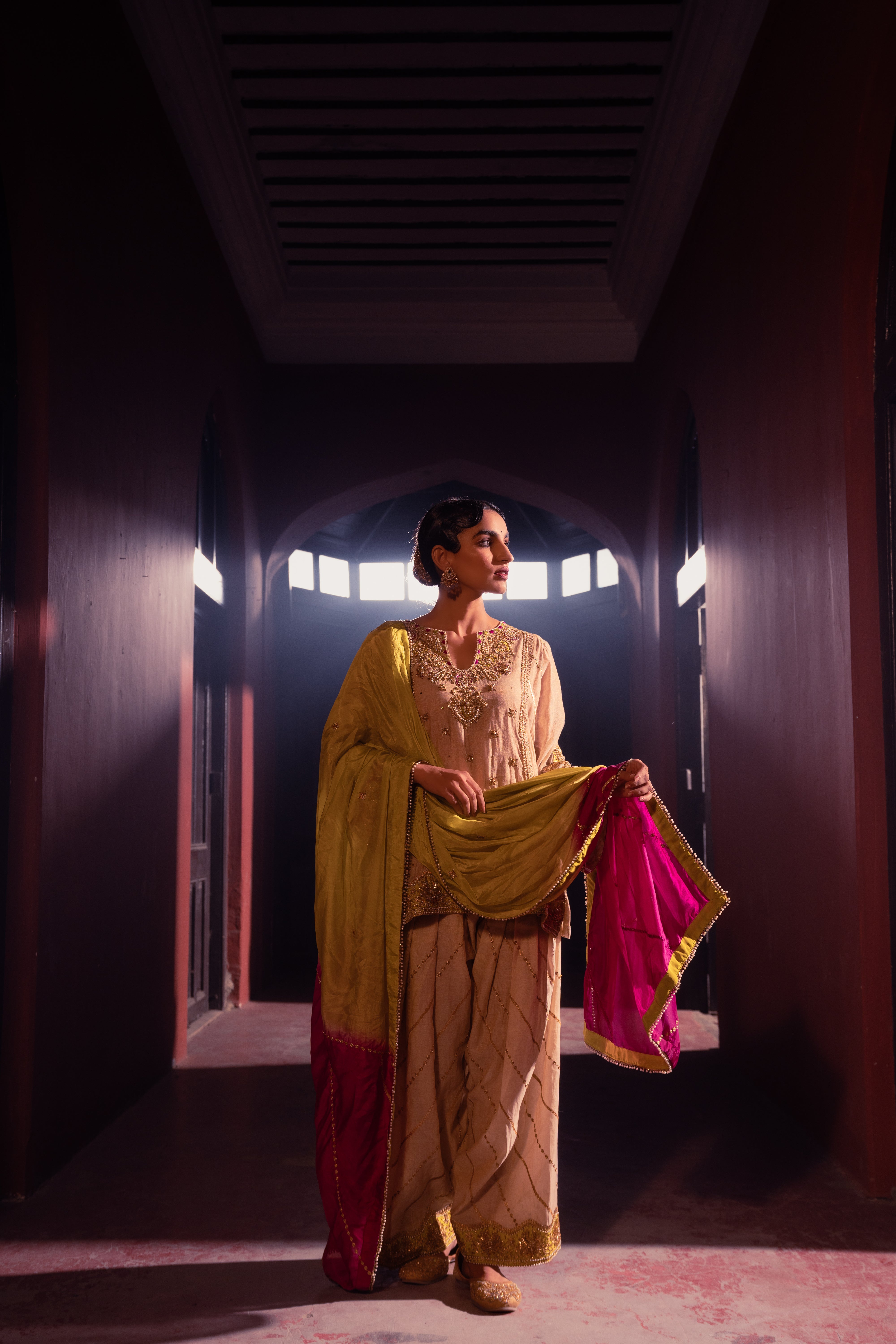 Sahiba- Beige Kurti with Salwar