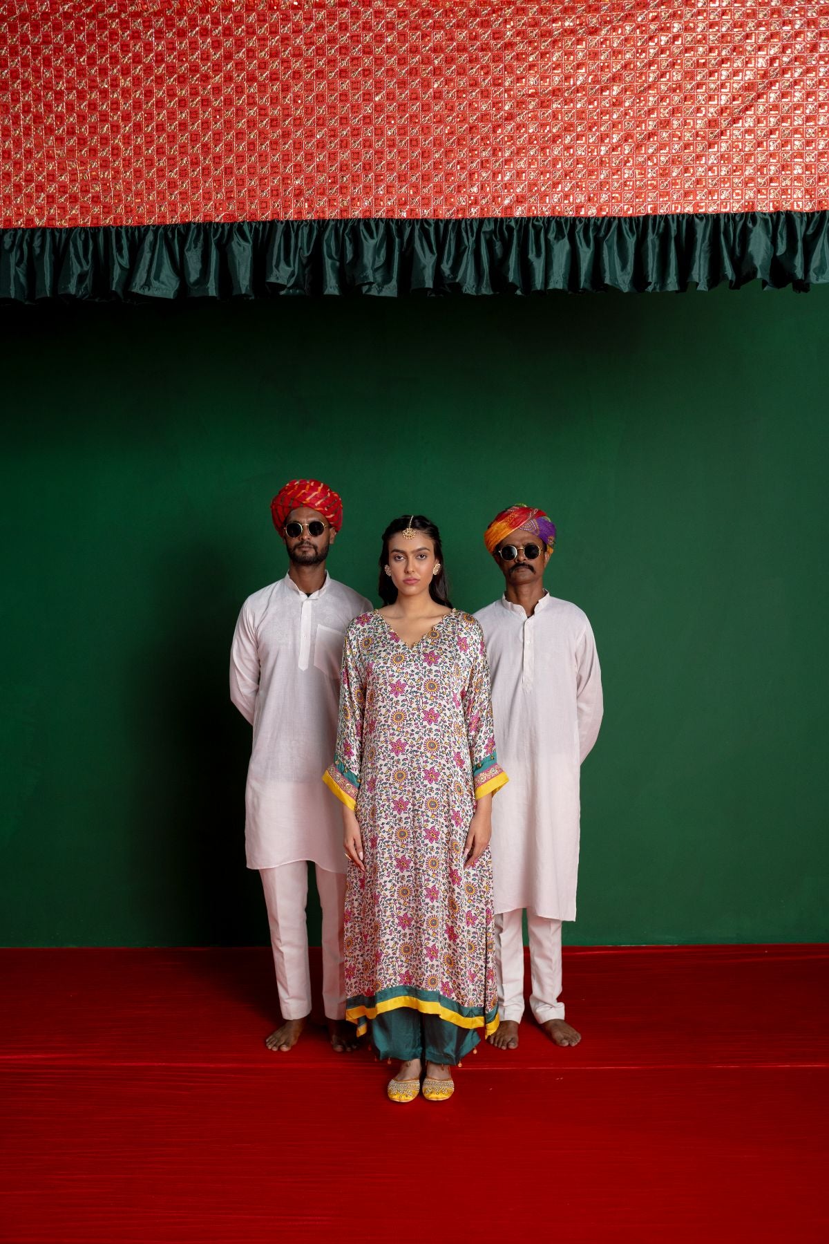 White Printed Kurta Set