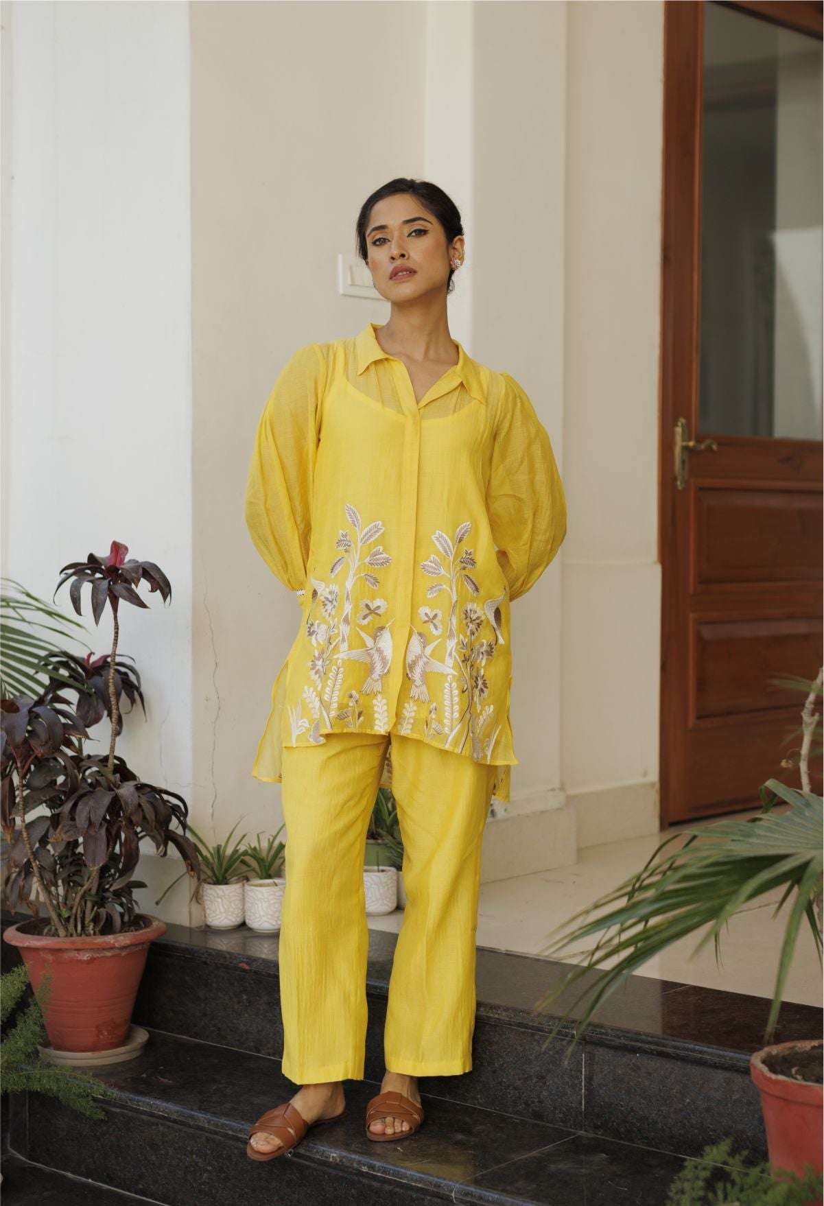 Yellow Embroidered Co-ord Set