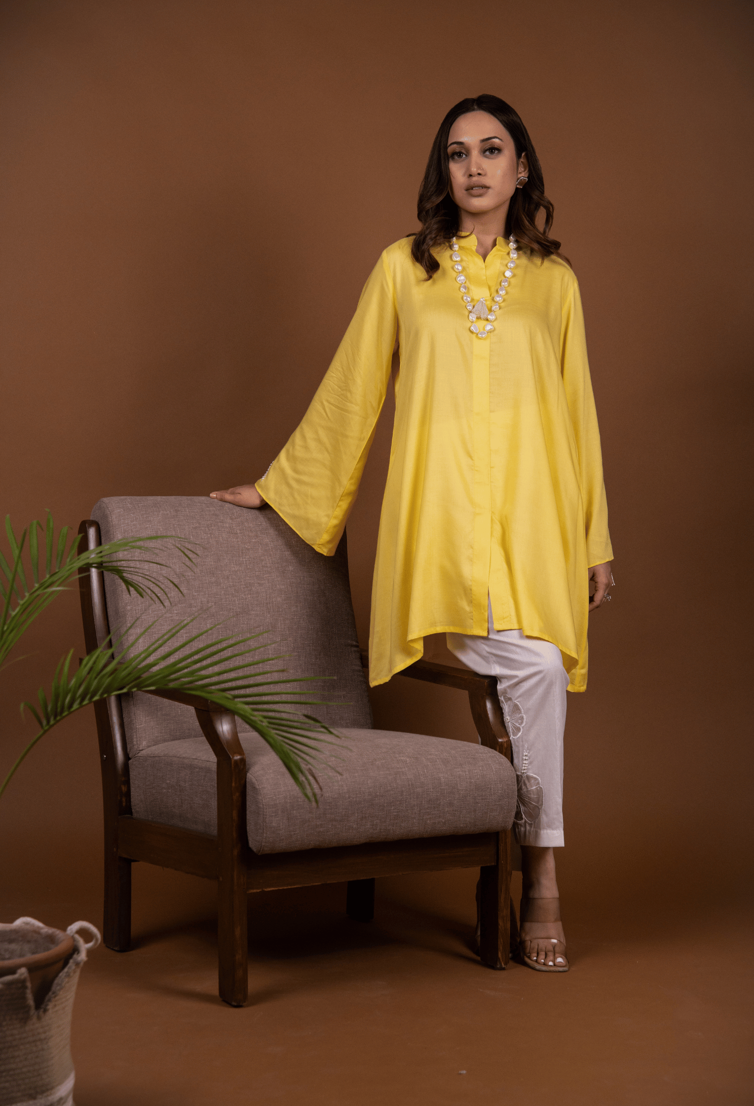 Floral Lawn Co-ord Set - Yellow