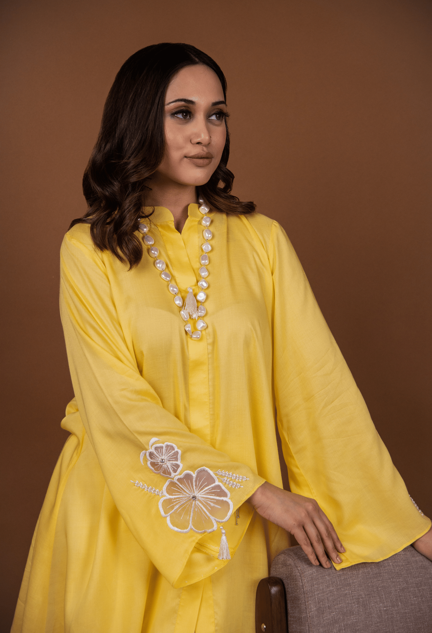 Floral Lawn Co-ord Set - Yellow