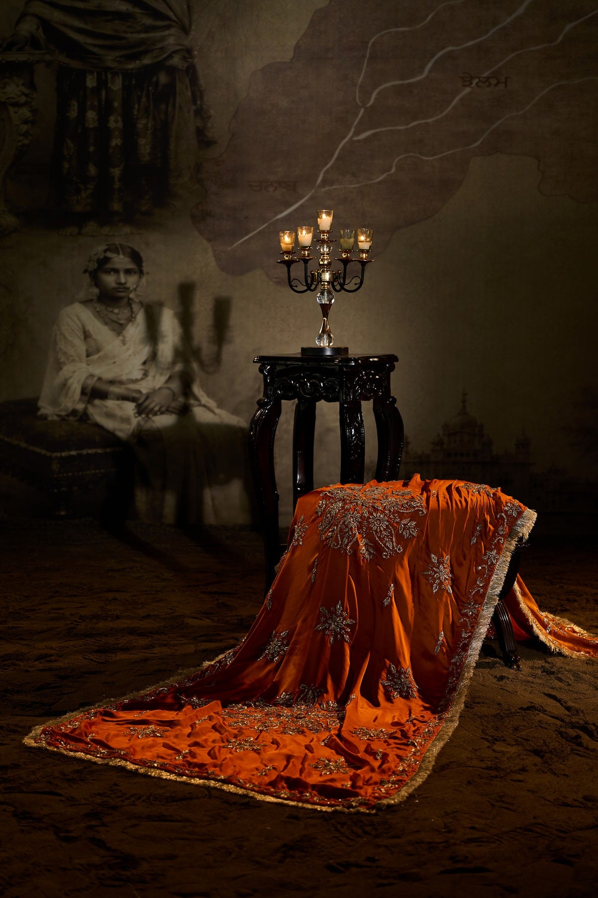 Satluj - Gold Ivory Gharara